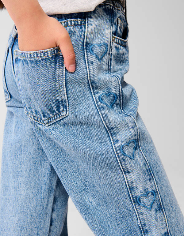 Heart Wide Leg Jeans Blauw SHOEBY GIRLS