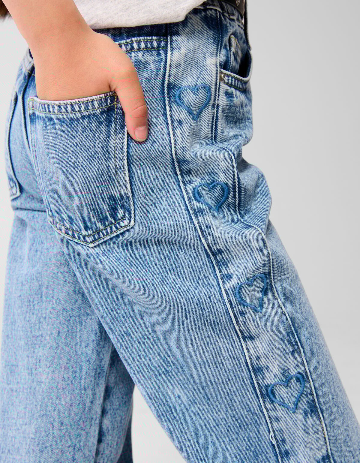 Heart Wide Leg Jeans Blauw SHOEBY ACCESSOIRES