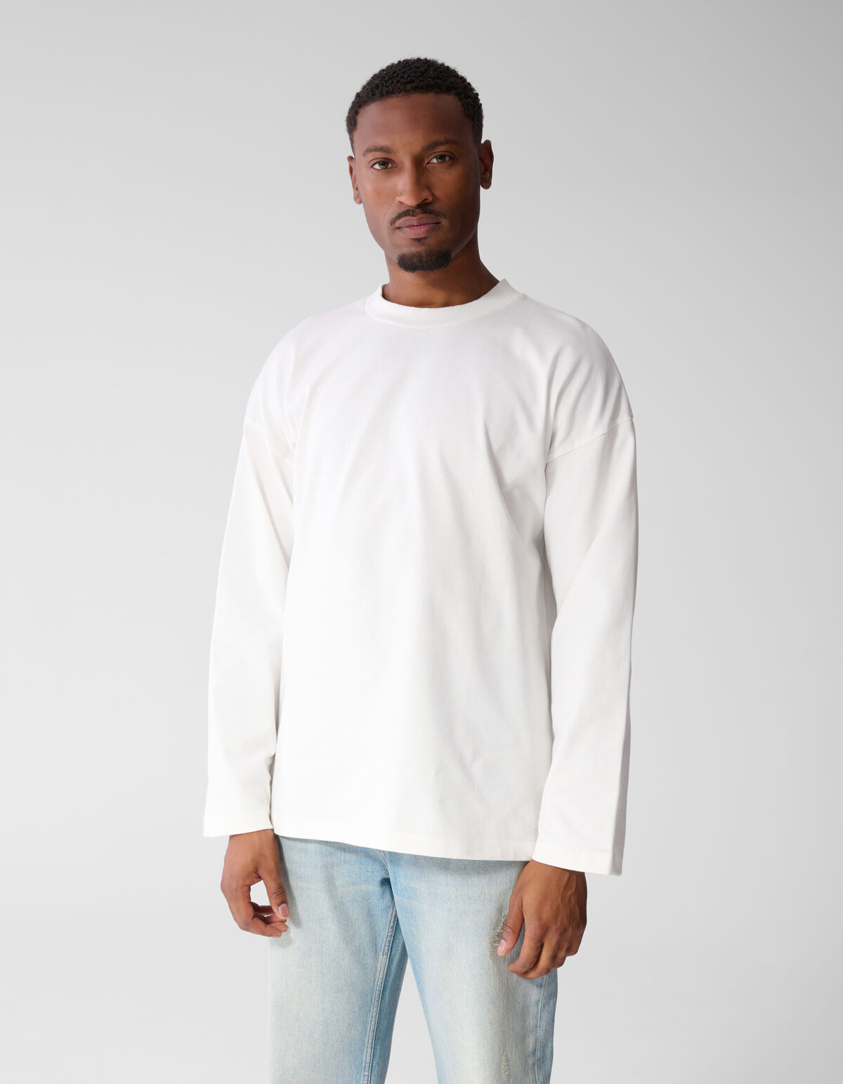 Basis Relaxed Fit Longsleeve Wit SHOEBY MEN