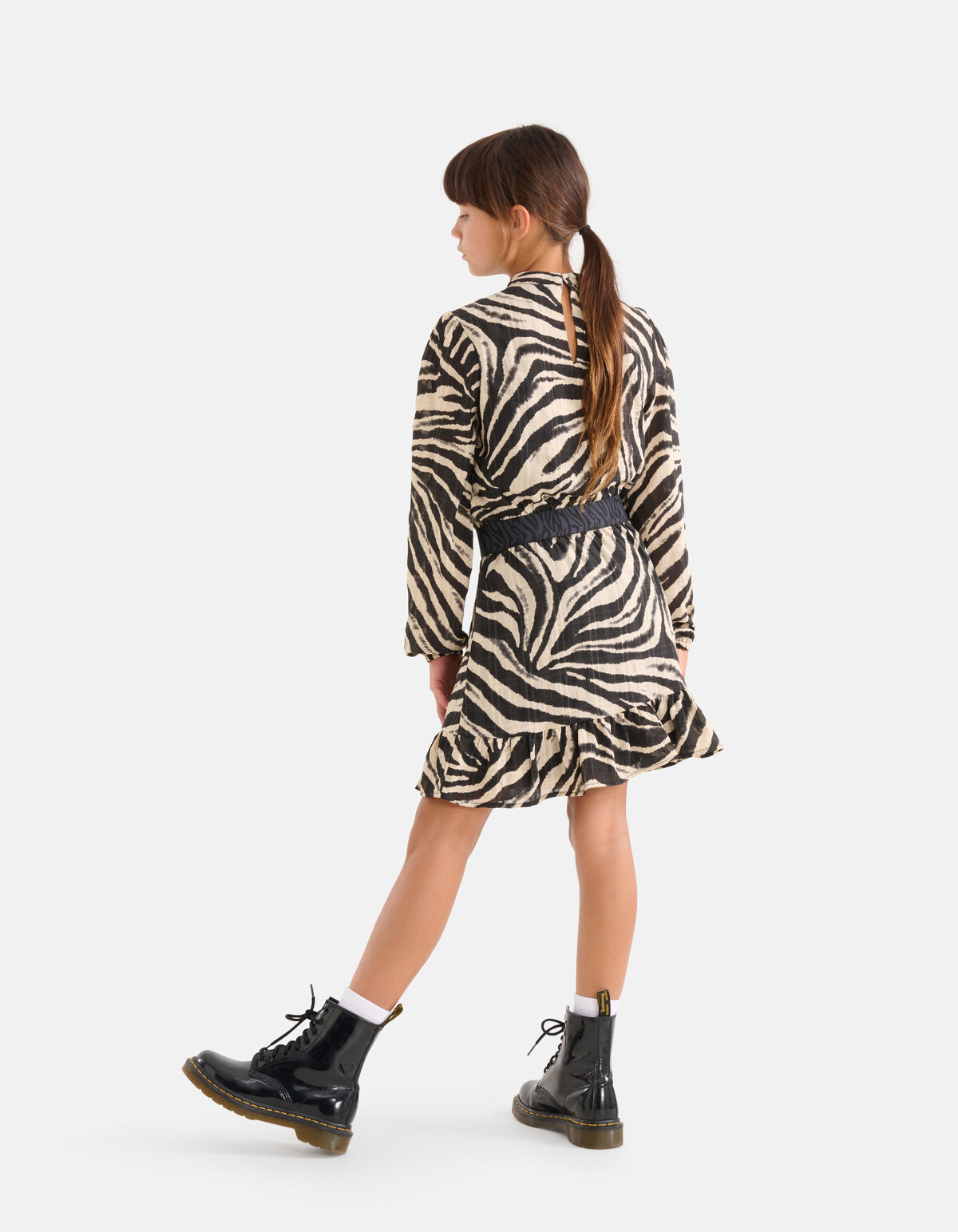 Zebraprint Jurk Zwart/Beige SHOEBY GIRLS
