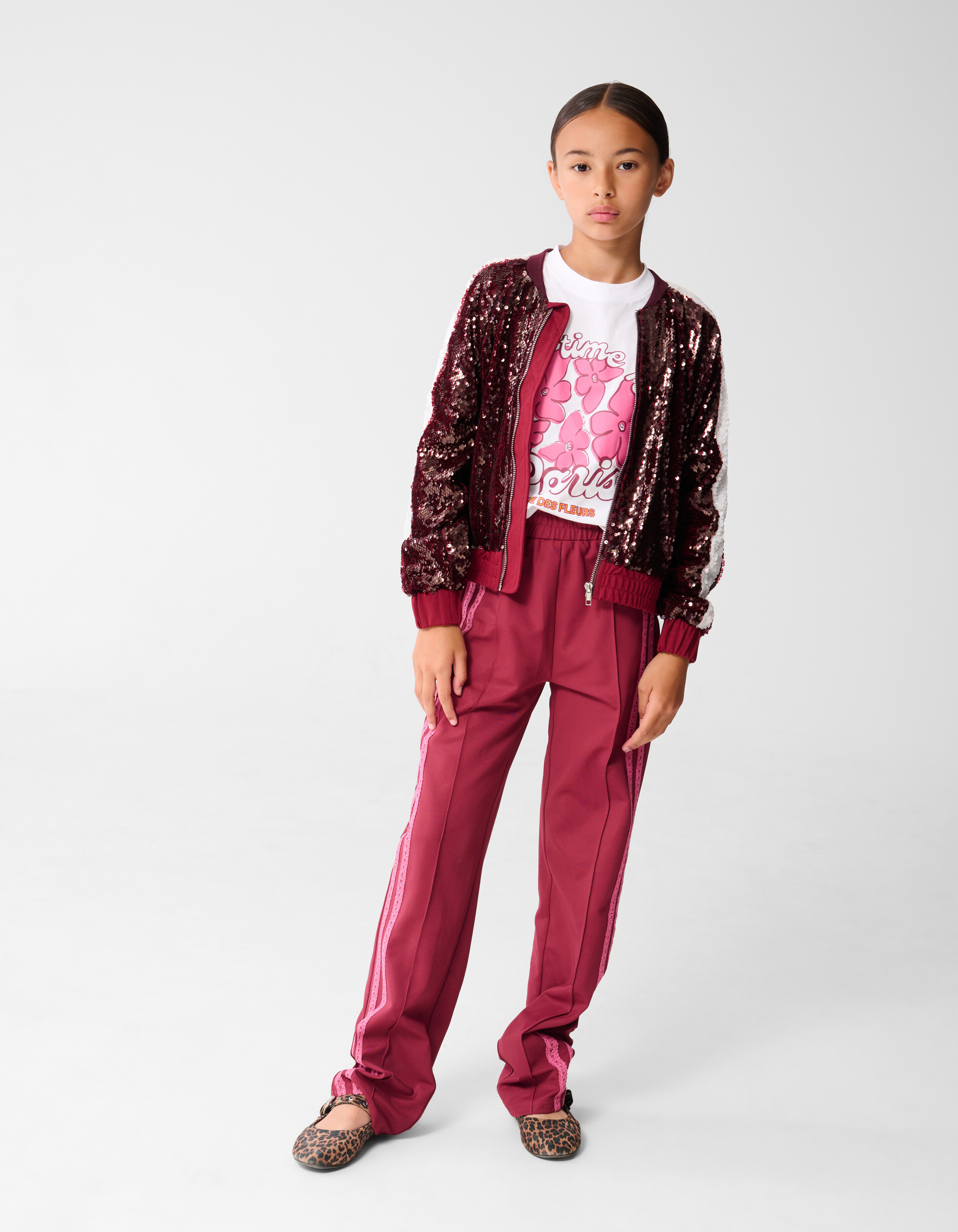 Pailletten Bomber Donkerrood SHOEBY GIRLS