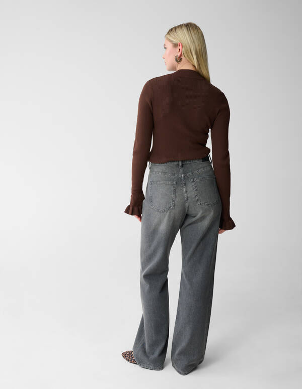 Frill Top Donkerbruin SHOEBY WOMEN