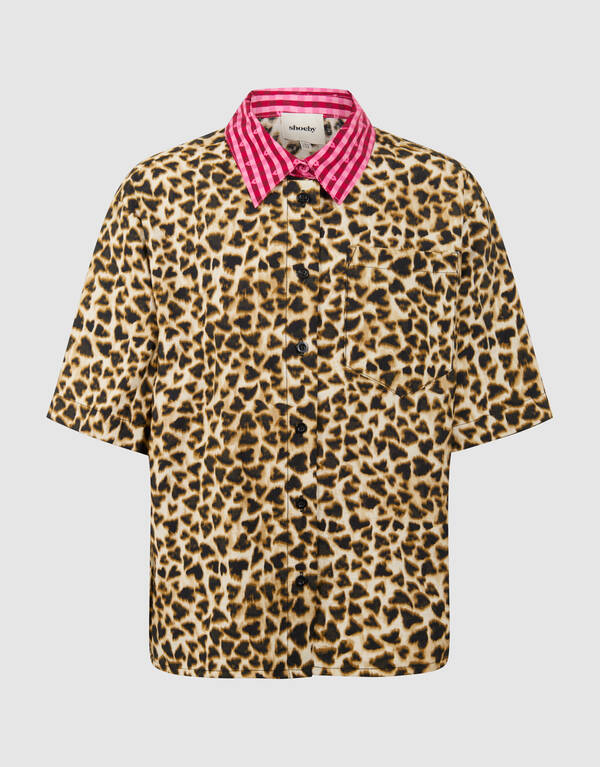 Mix Leopard Blouse Lichtbruin SHOEBY GIRLS