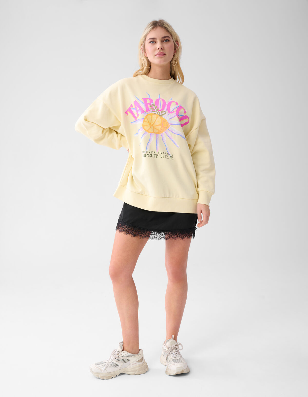 Tarocco Artwork Sweater Lichtgeel SHOEBY WOMEN