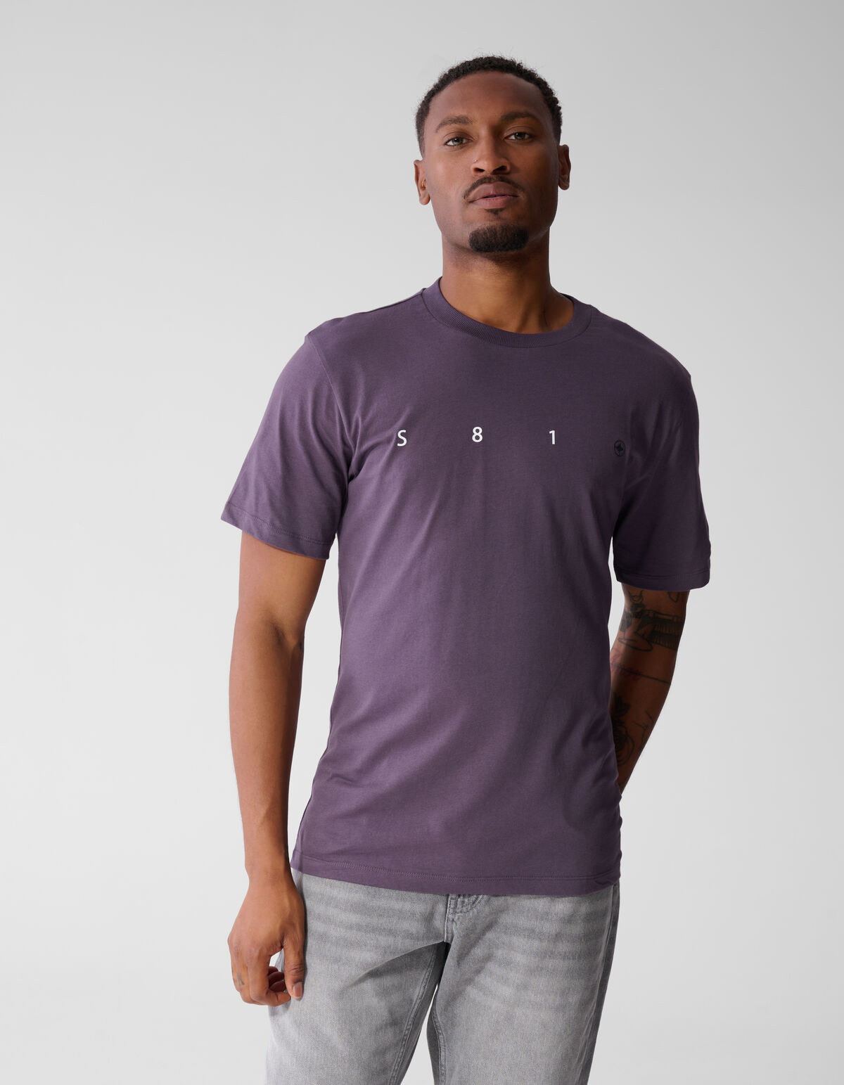 Minimal Artwork T-shirt Paars SHOEBY MEN