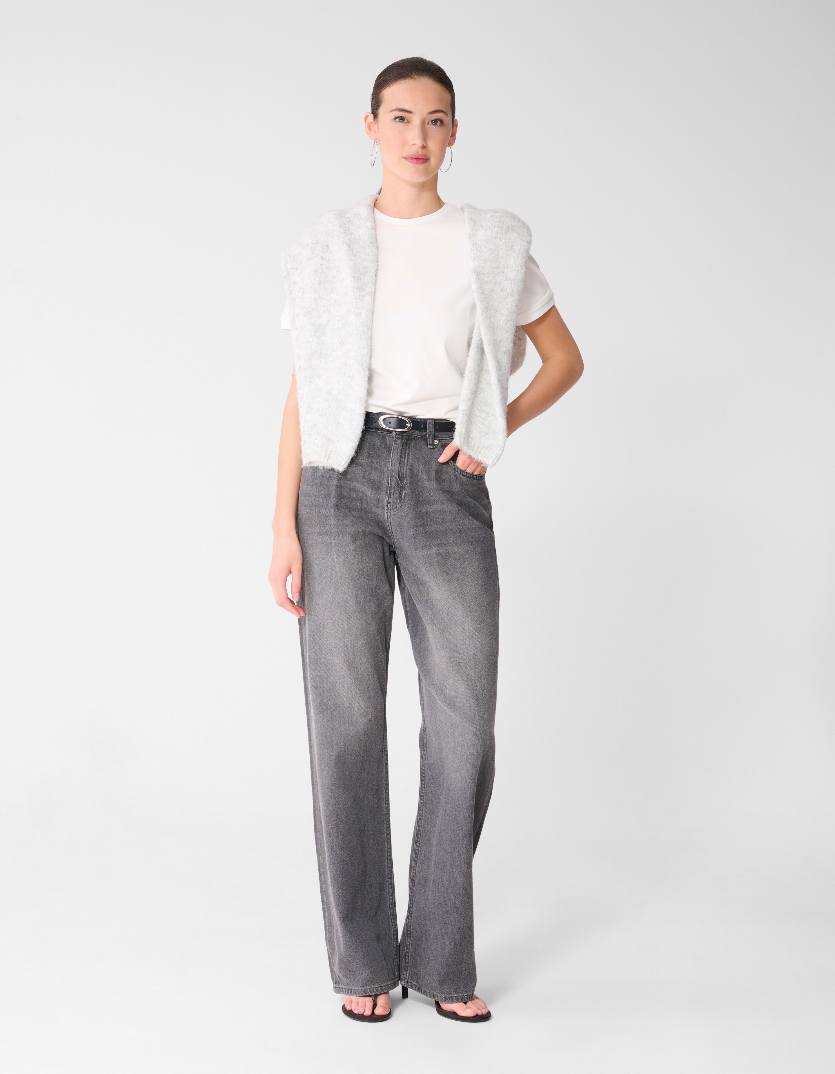 Soft Wide Leg Fit Jeans Grijs SHOEBY WOMEN