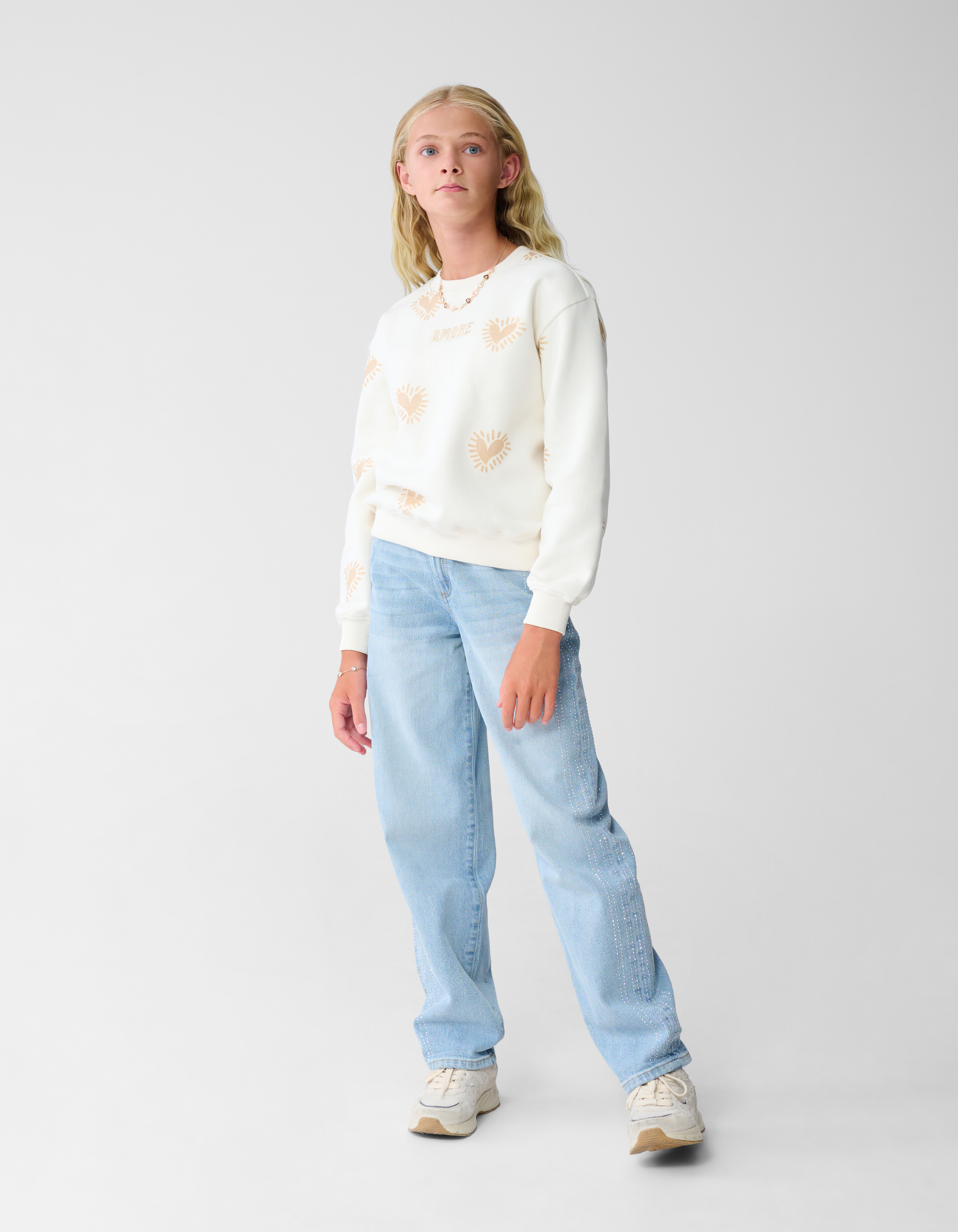 Strass Barrel Fit Jeans Blauw SHOEBY GIRLS