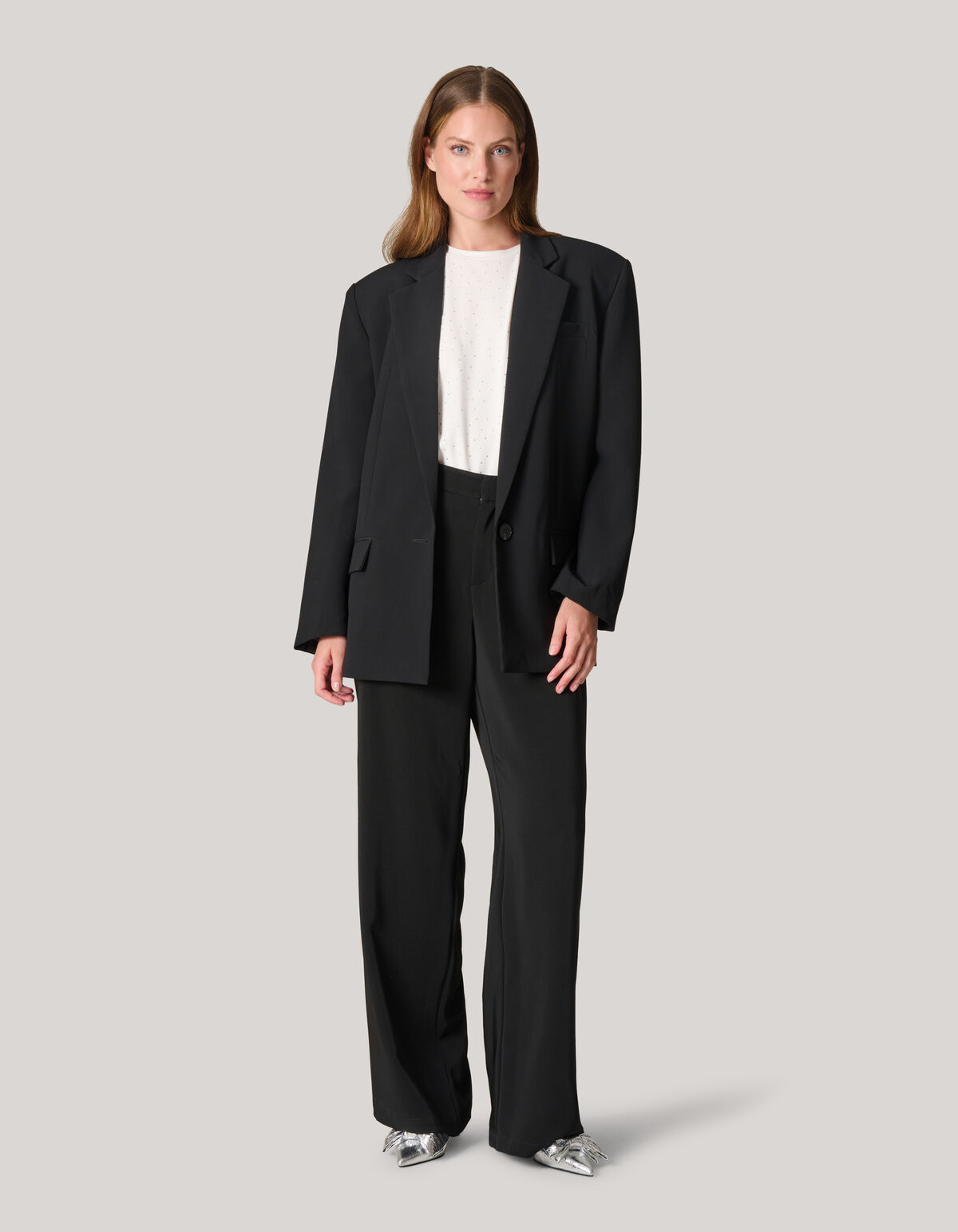 Tapered Fit Blazer Zwart SHOEBY WOMEN