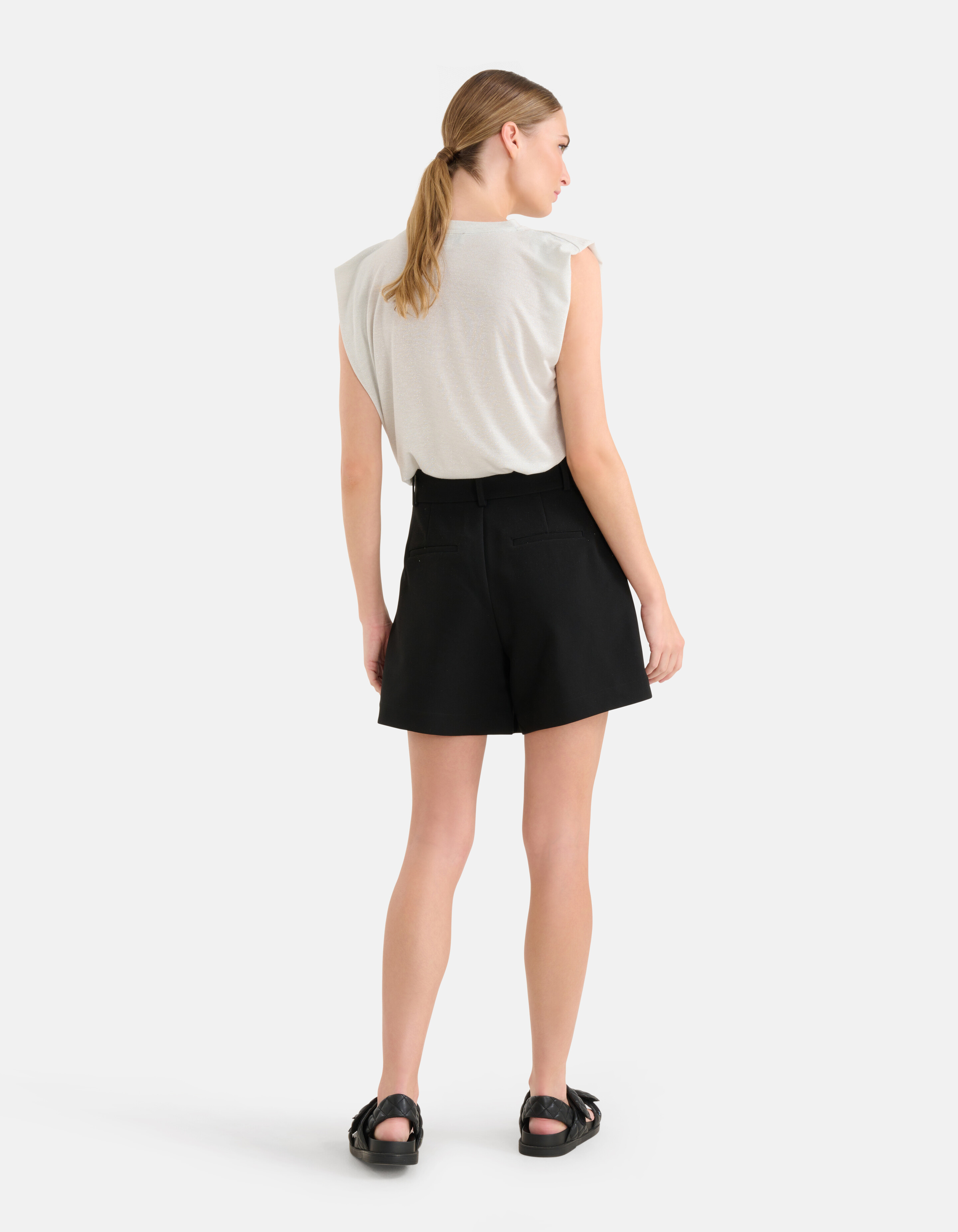 Glitter T-shirt Gebroken Wit SHOEBY WOMEN
