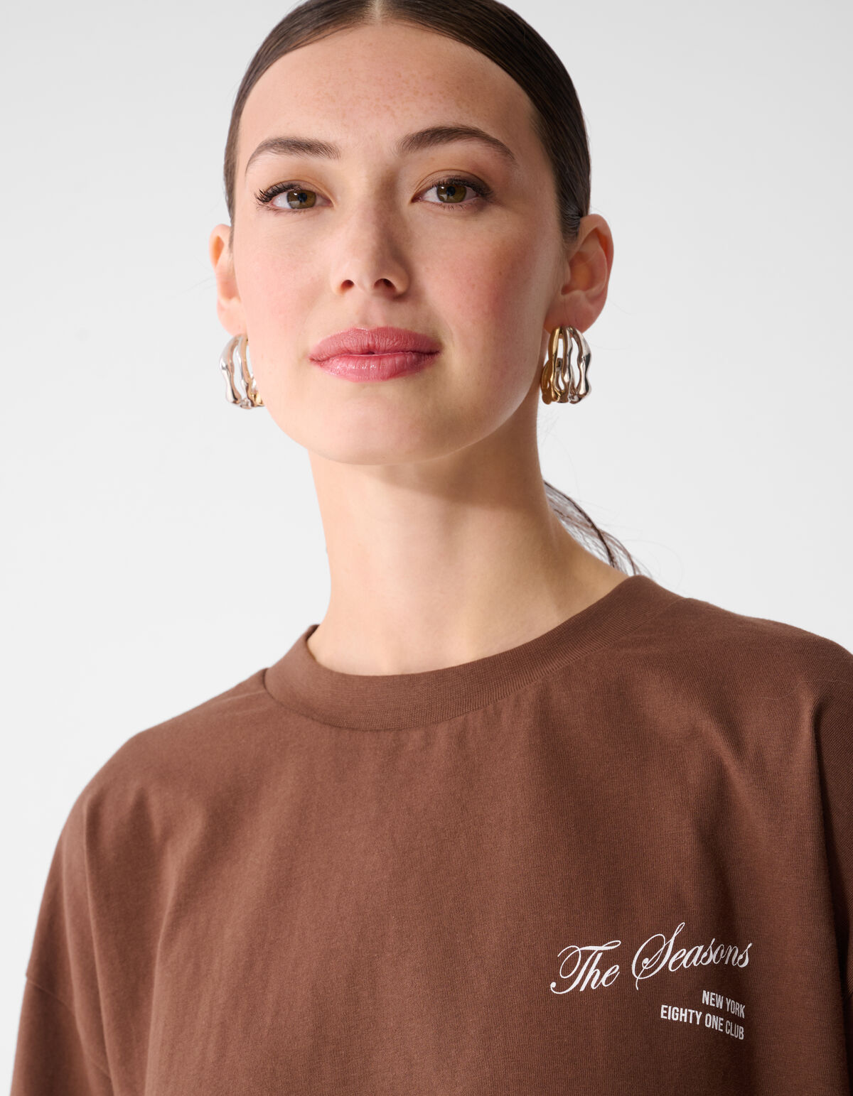 Seasons Artwork T-shirt Bruin SHOEBY WOMEN