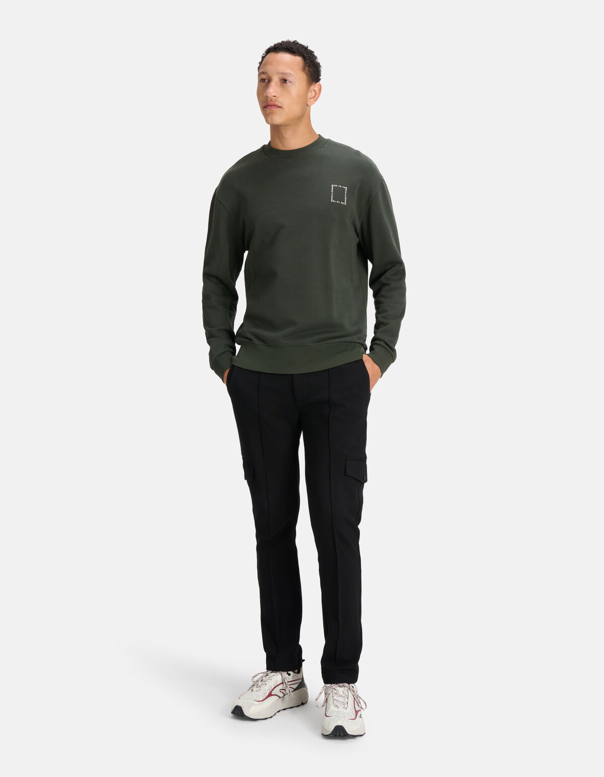 Print Sweater Donkergroen SHOEBY MEN