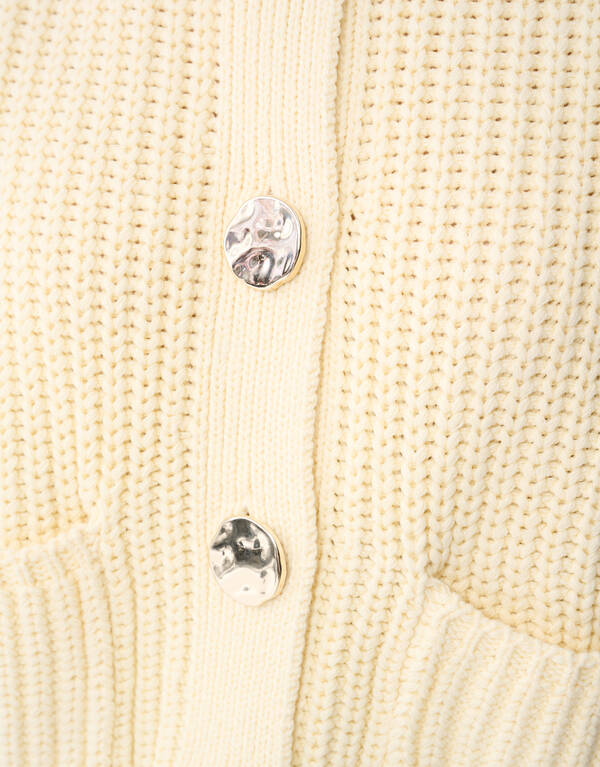 Big Button Gilet Gebroken Wit SHOEBY WOMEN