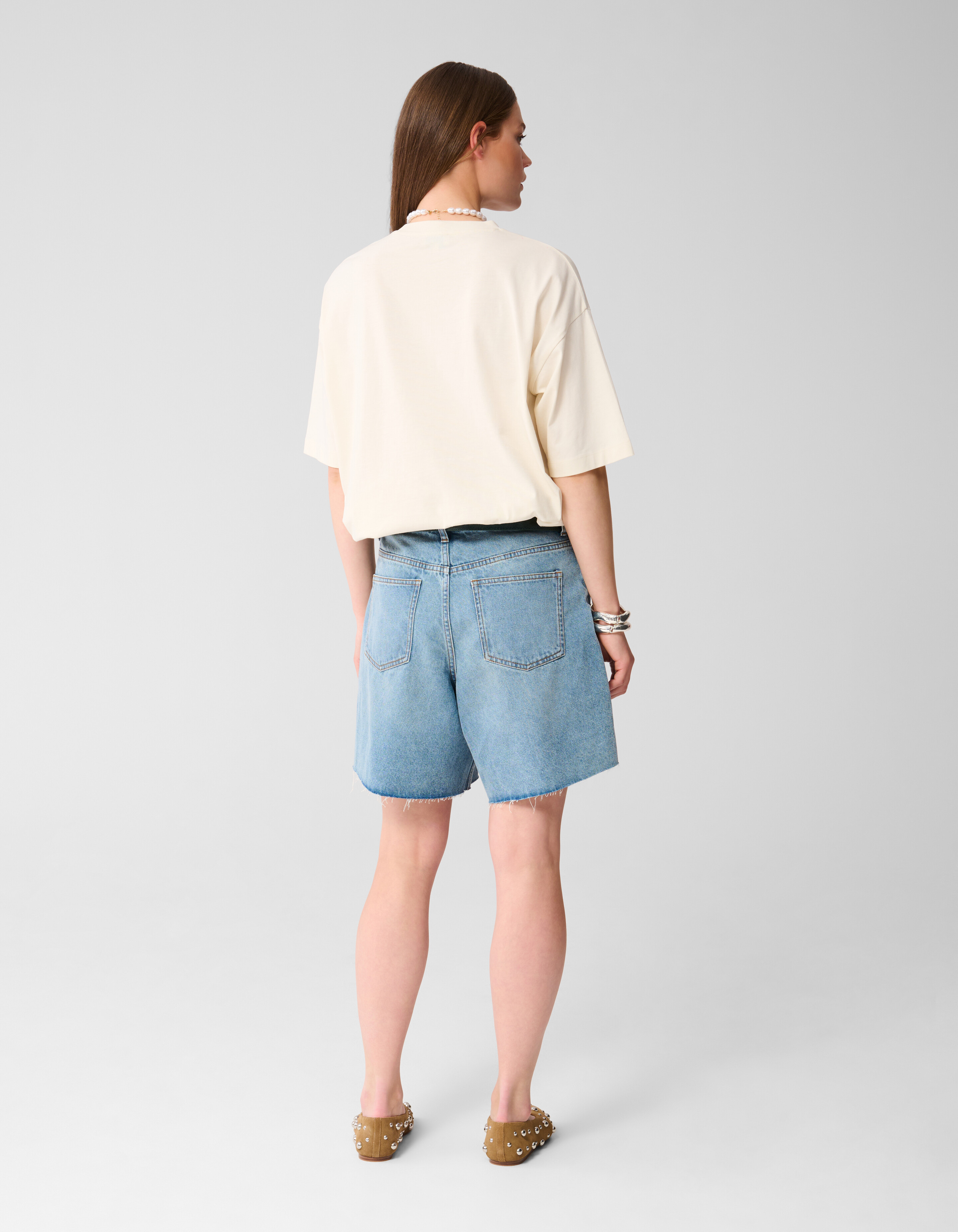 Oversized Peper Artwork T-shirt Gebroken Wit SHOEBY WOMEN