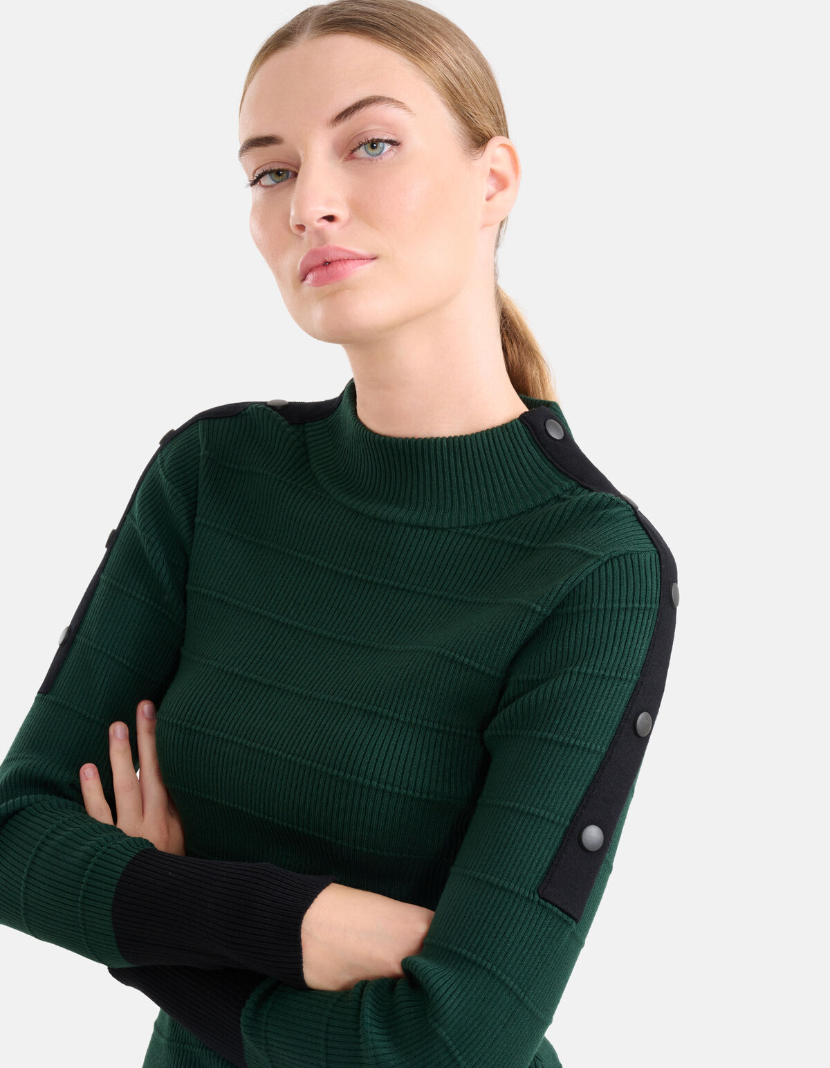 Knopen Trui Donkergroen SHOEBY WOMEN