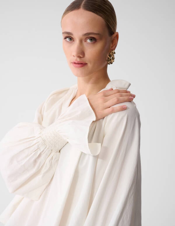 Oversized Smock Sleeve Blouse Wit SHOEBY WOMEN