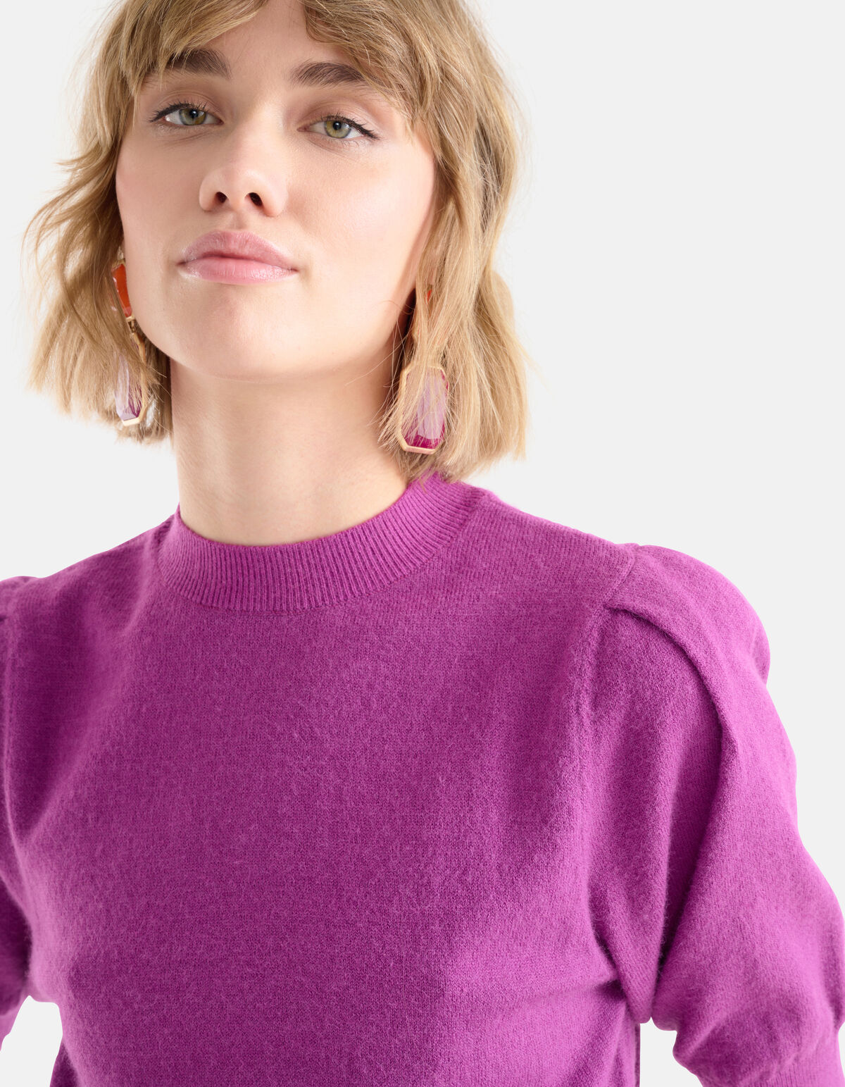 Pofmouwen Top Donkerpaars SHOEBY WOMEN