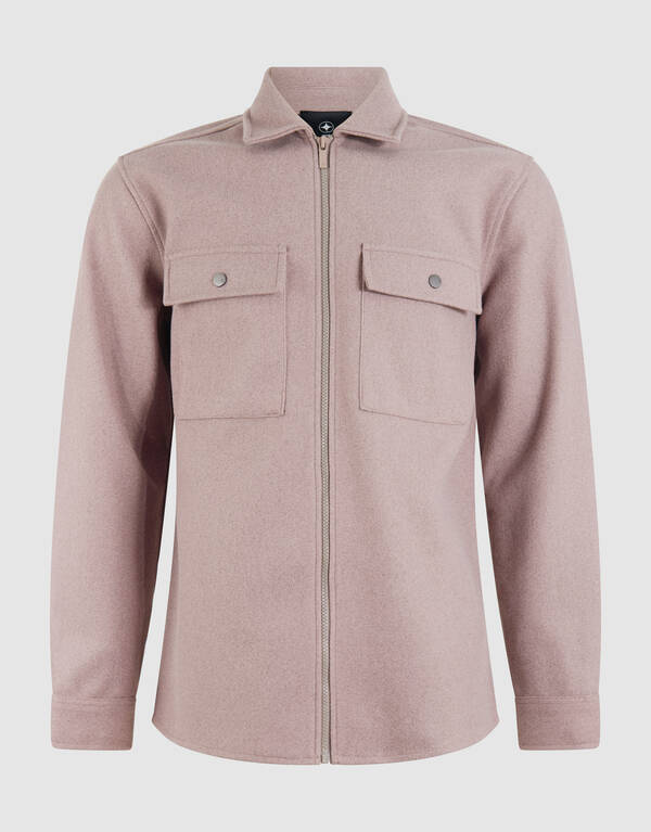 Soft Zip Overshirt Lichtbruin SHOEBY MEN
