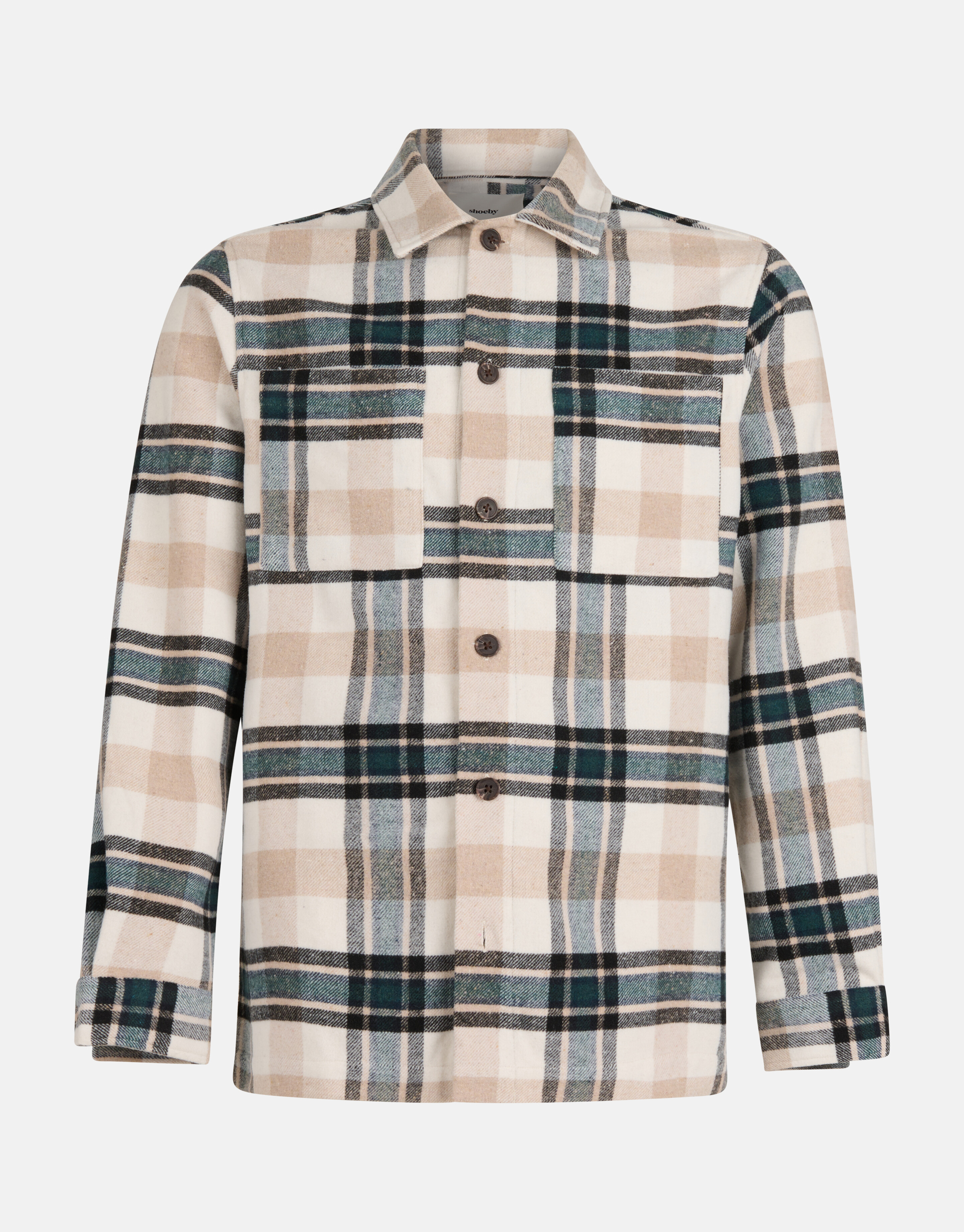 Geruit Overshirt Beige SHOEBY MEN