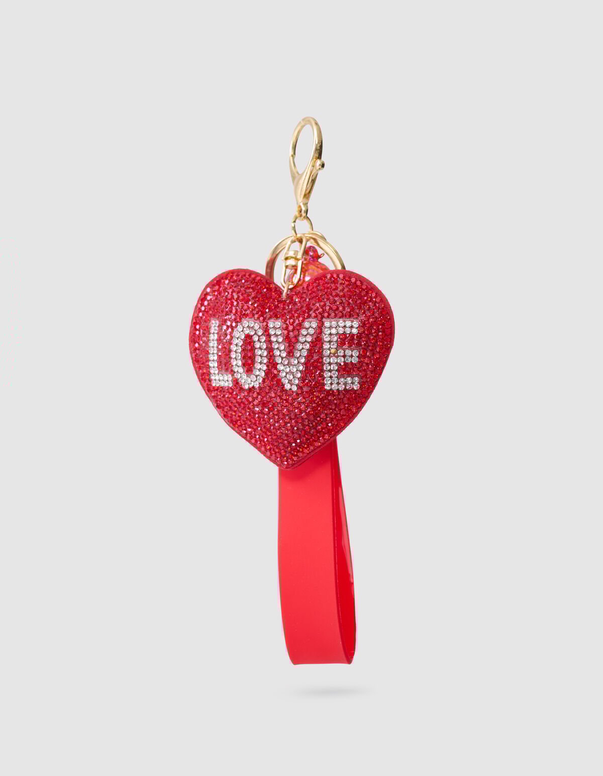 Strass Love Sleutelhanger Rood SHOEBY ACCESSOIRES
