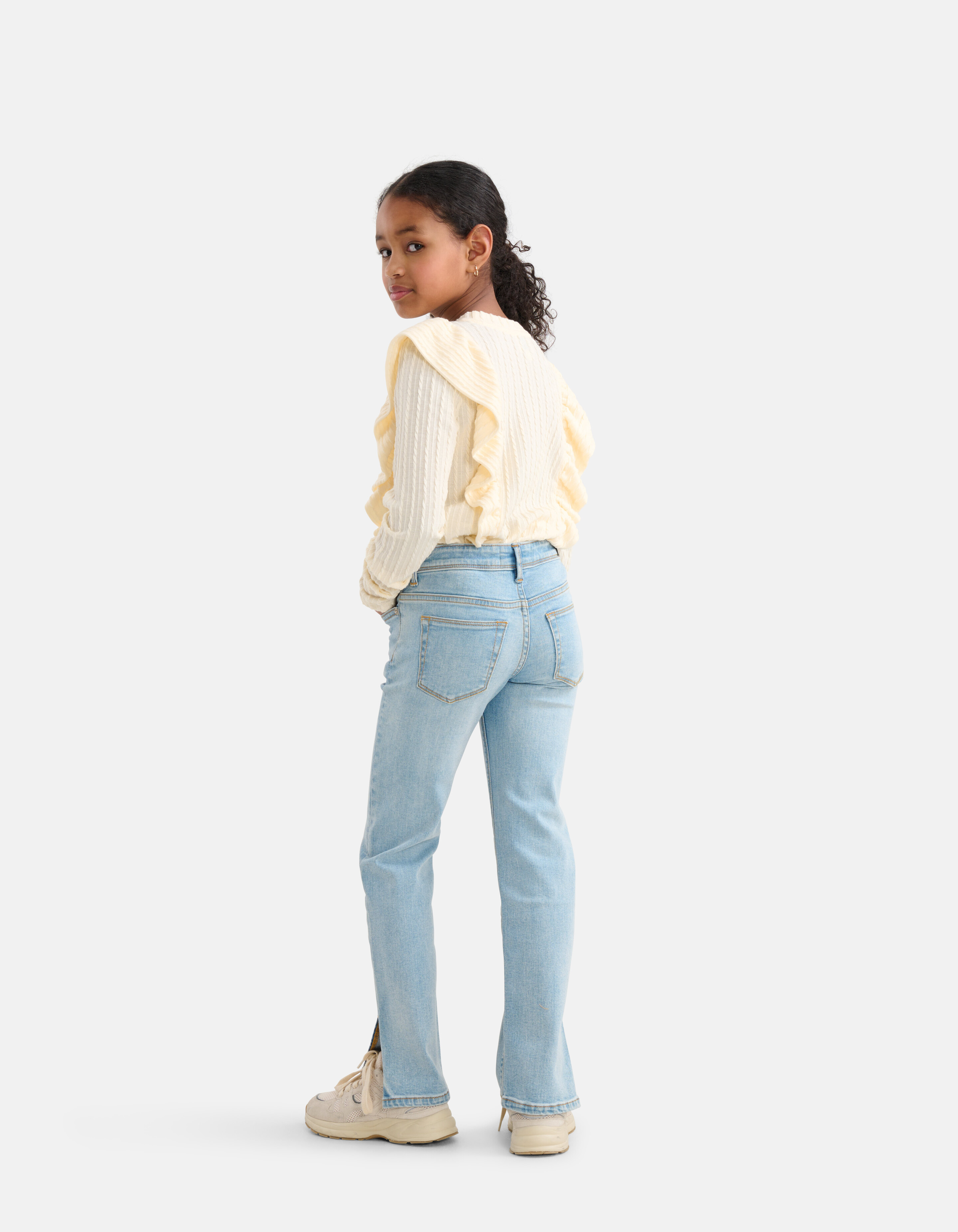 Straight Split Jeans Mediumstone SHOEBY GIRLS