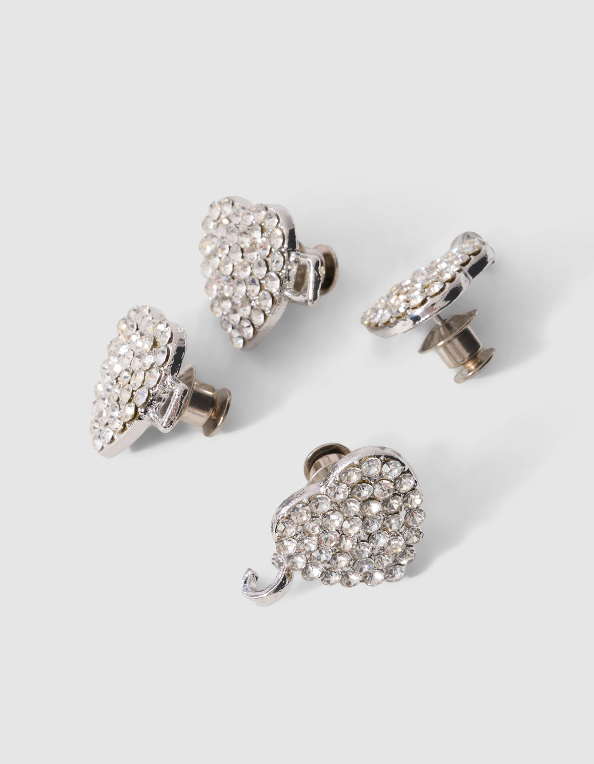 Strass Heart Jeans Pins Zilver SHOEBY ACCESSOIRES