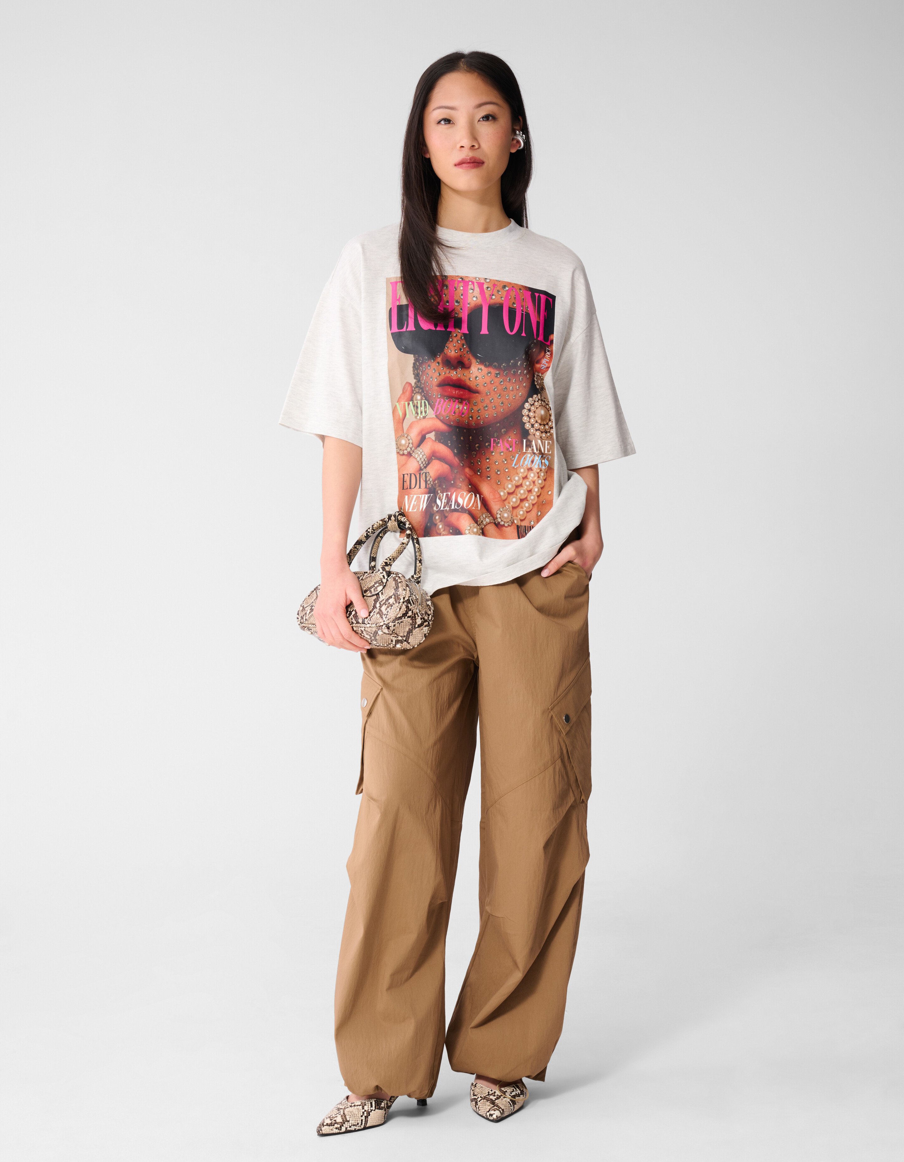 Cargo Balloon Fit Broek Bruin SHOEBY WOMEN