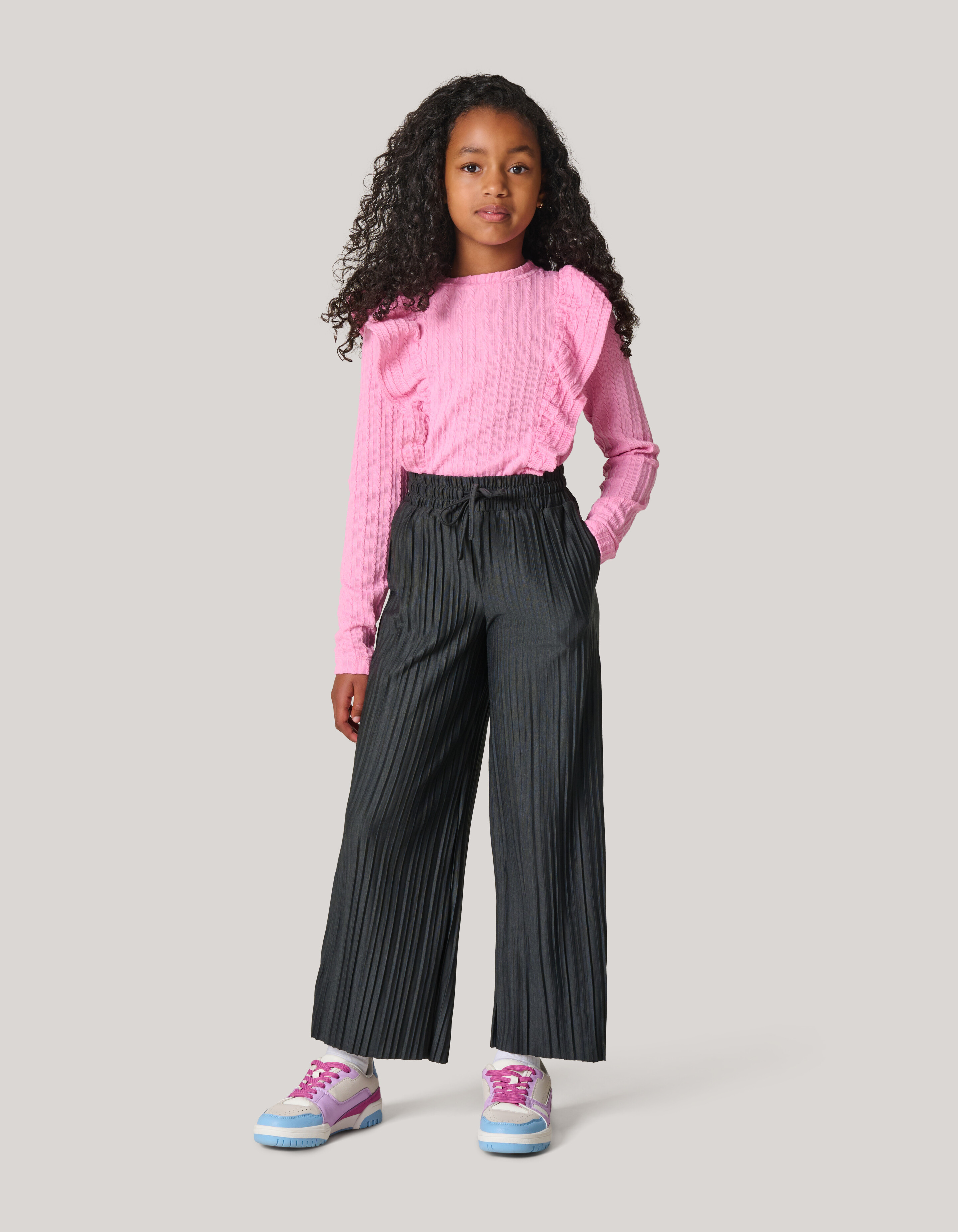 Kabel Ruffle Top Roze SHOEBY GIRLS