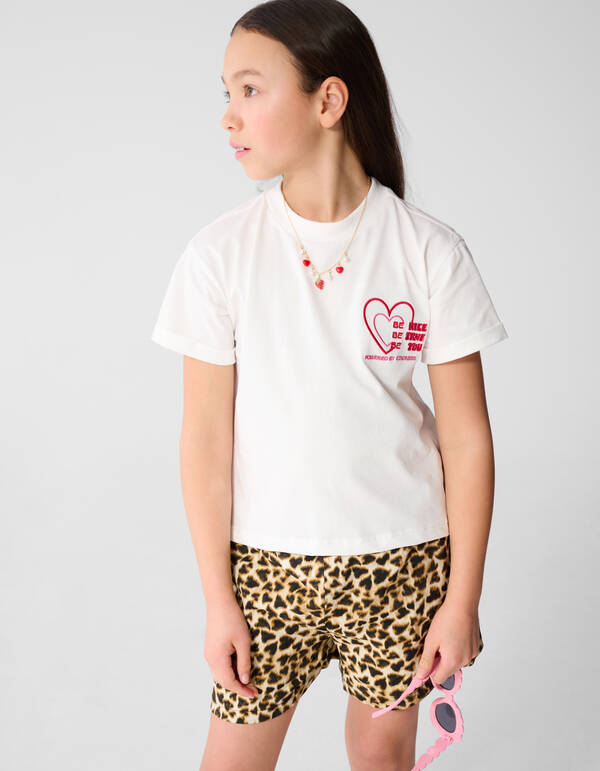 Split Artwork T-shirt Wit SHOEBY GIRLS