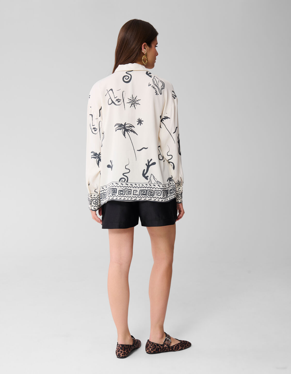 Printed Dessert Blouse Zwart/Wit SHOEBY WOMEN