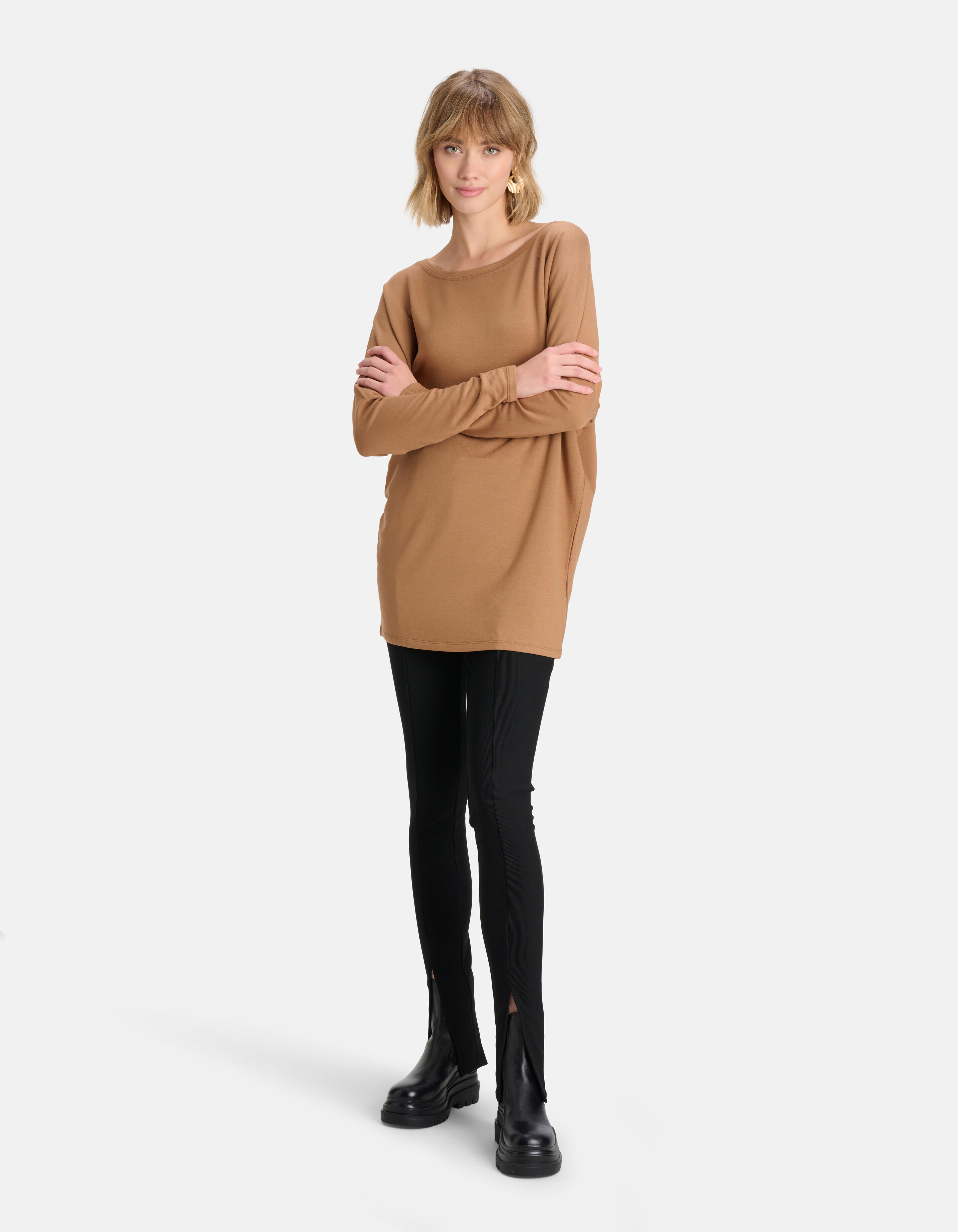 Basis Oversized Top Lichtbruin SHOEBY WOMEN