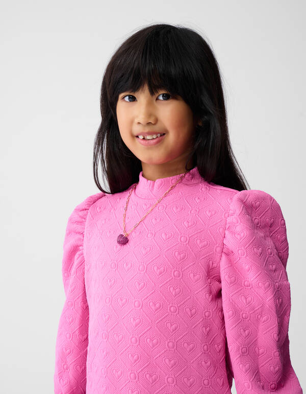 Jaqcuard Mini Jurk Roze SHOEBY GIRLS