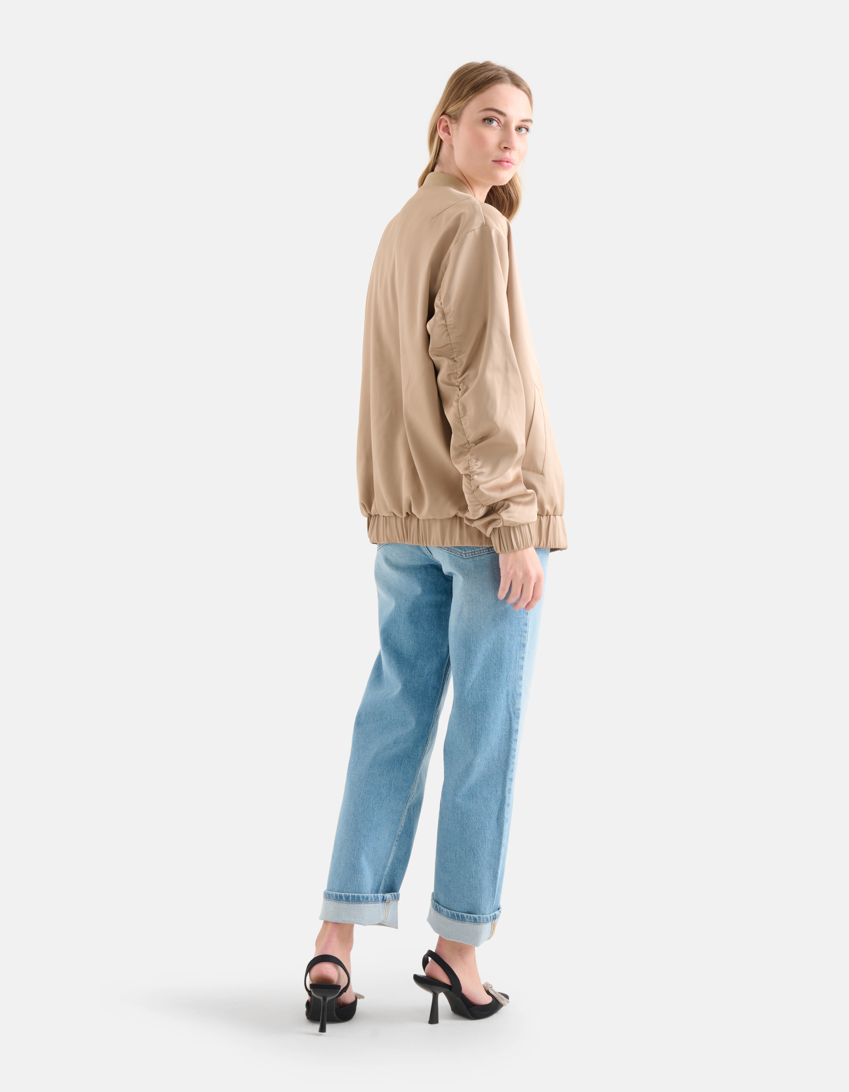 Satijnen Bomberjack Beige SHOEBY WOMEN