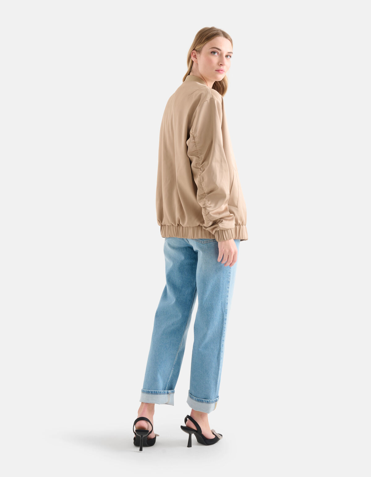 Satijnen Bomberjack Beige SHOEBY WOMEN