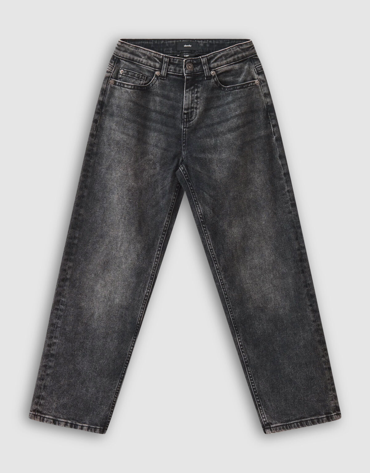 Baggy Fit Jeans Donkergrijs SHOEBY BOYS