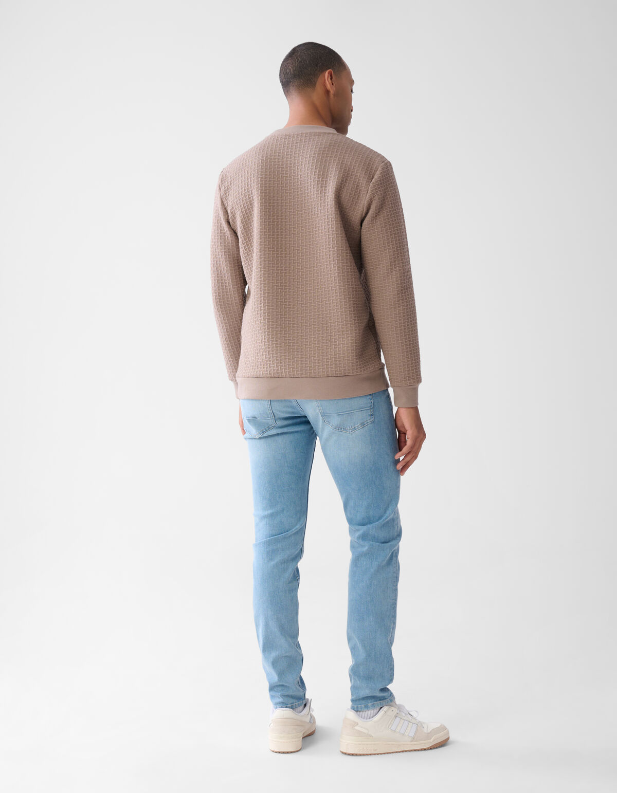 Structuur Sweater Lichtbruin SHOEBY MEN