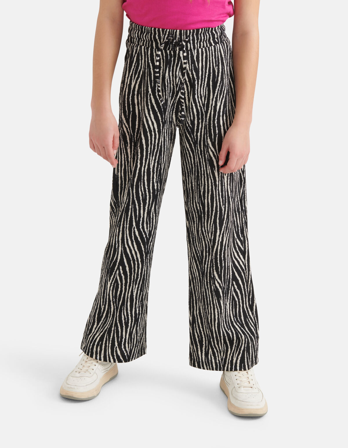 Zebra Crinkle Palazzo Broek Zwart SHOEBY GIRLS