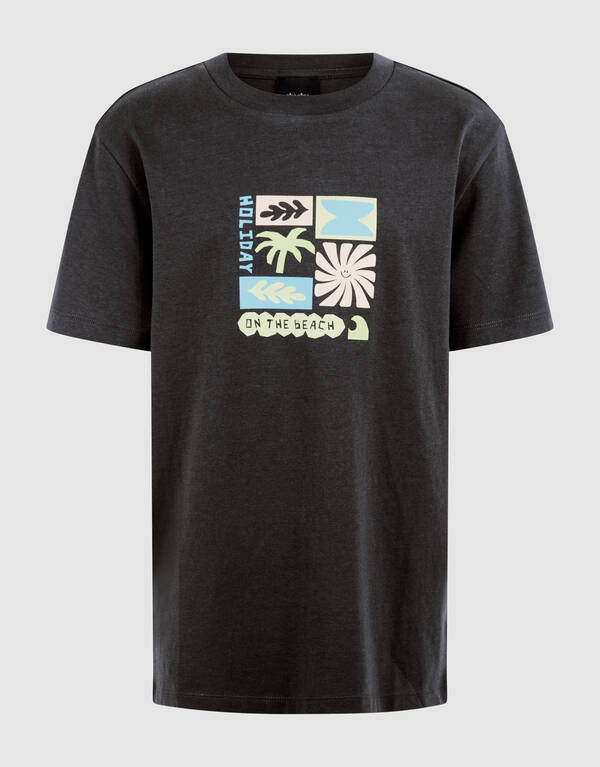 Holiday Artwork T-shirt Donkergrijs SHOEBY BOYS