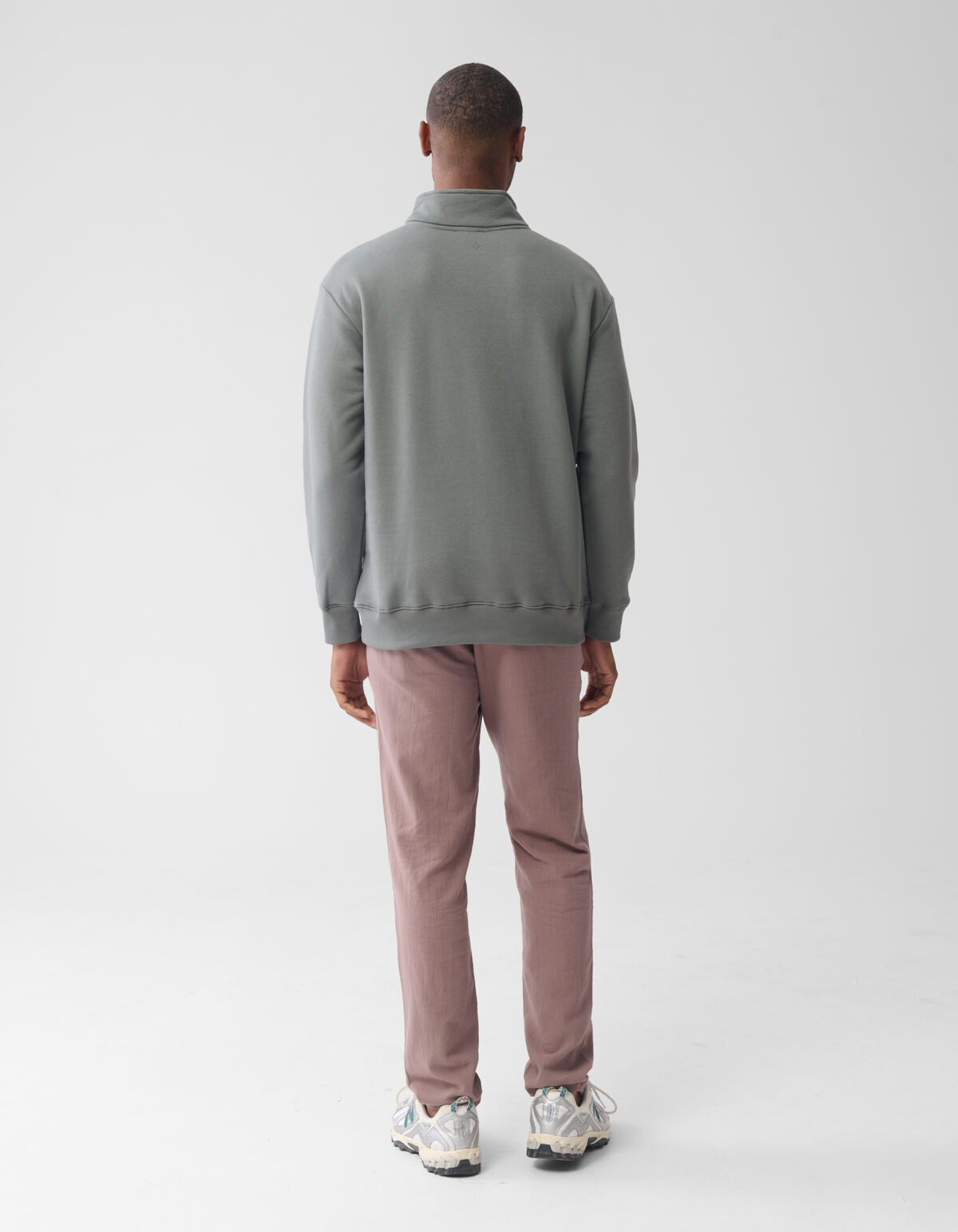Zipper Sweater Donkergroen SHOEBY MEN