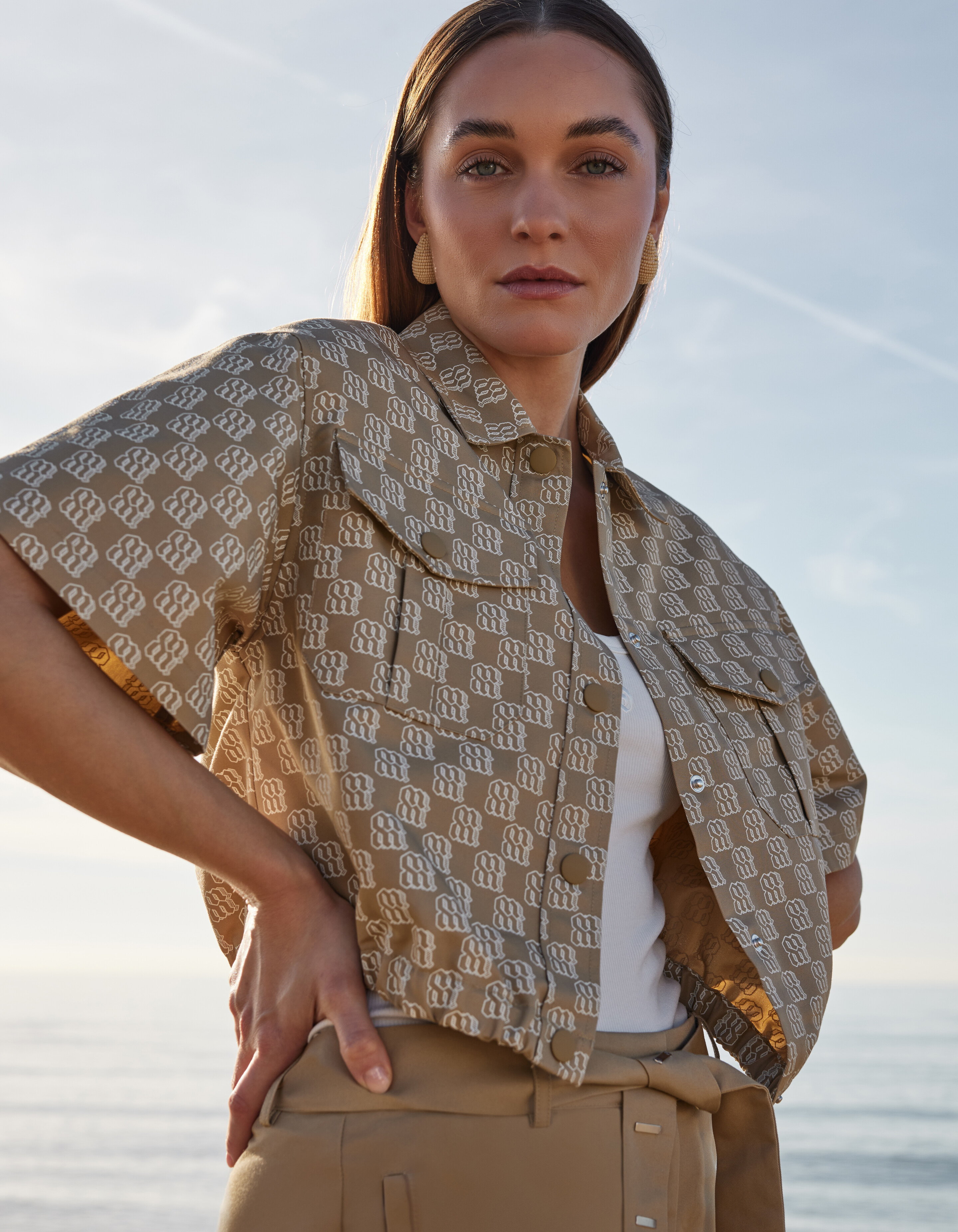 Cropped Printed Blouse Zand By Mieke SHOEBY WOMEN