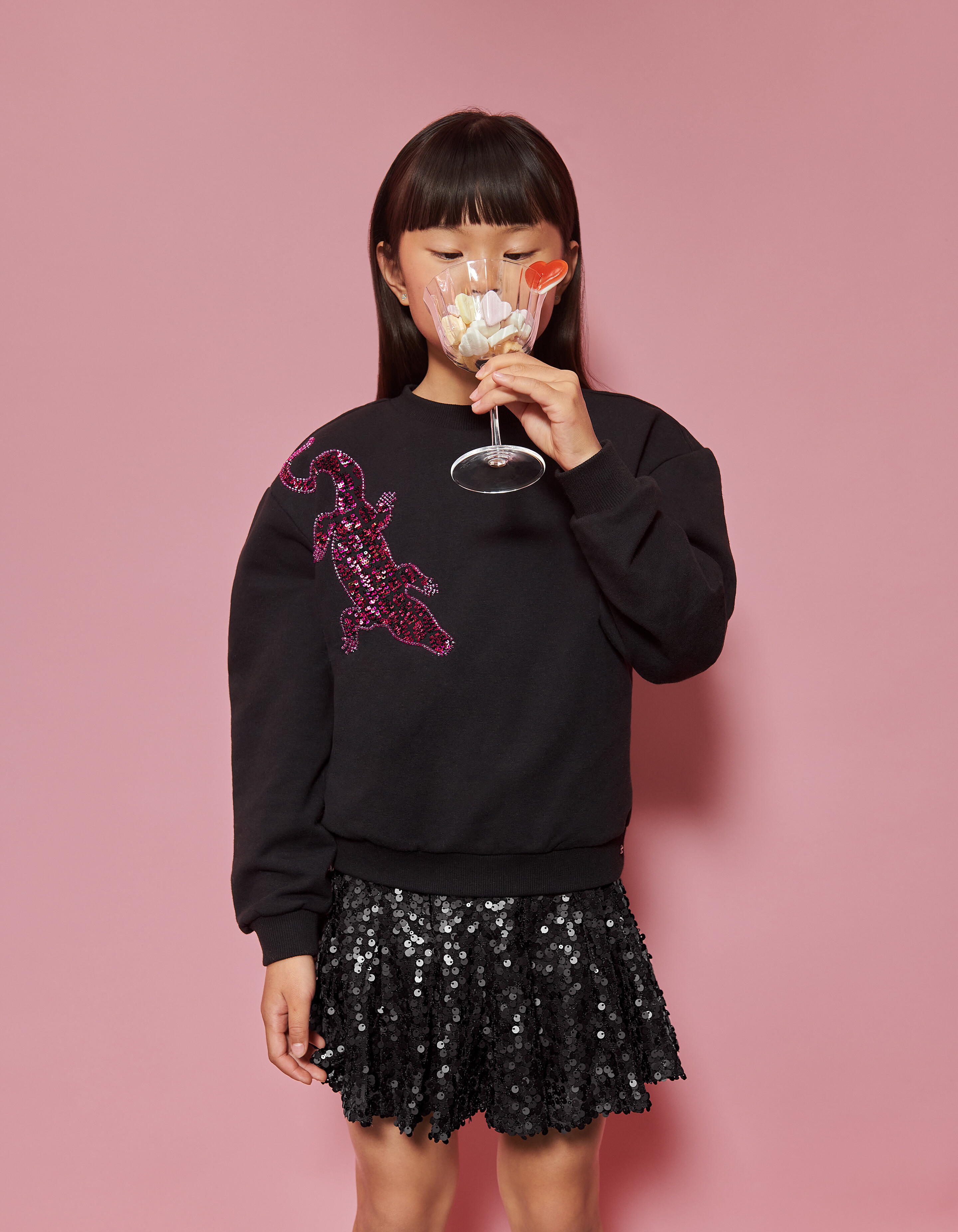 Pailletten Sweater Zwart SHOEBY GIRLS