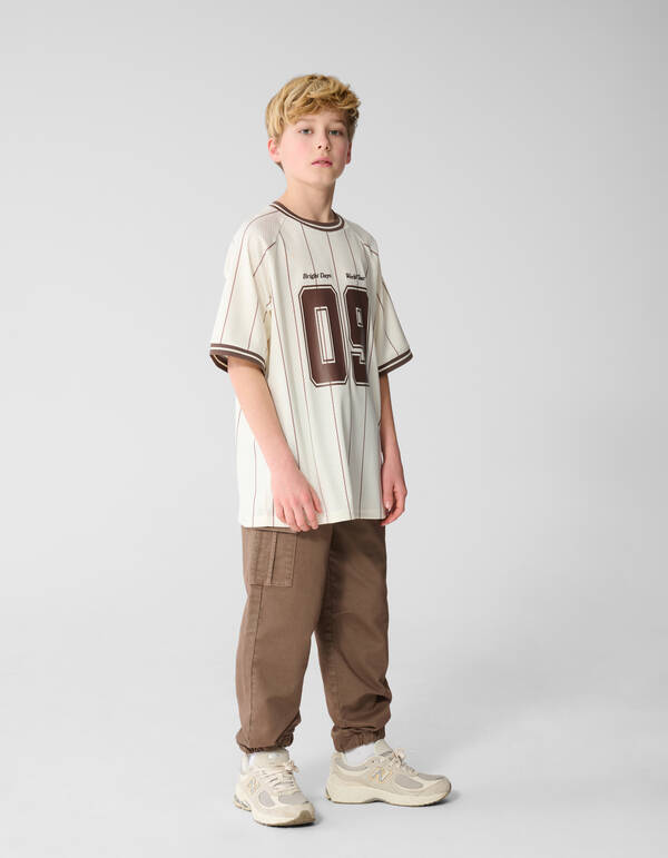 Loose Fit Cargo Broek Taupe SHOEBY BOYS