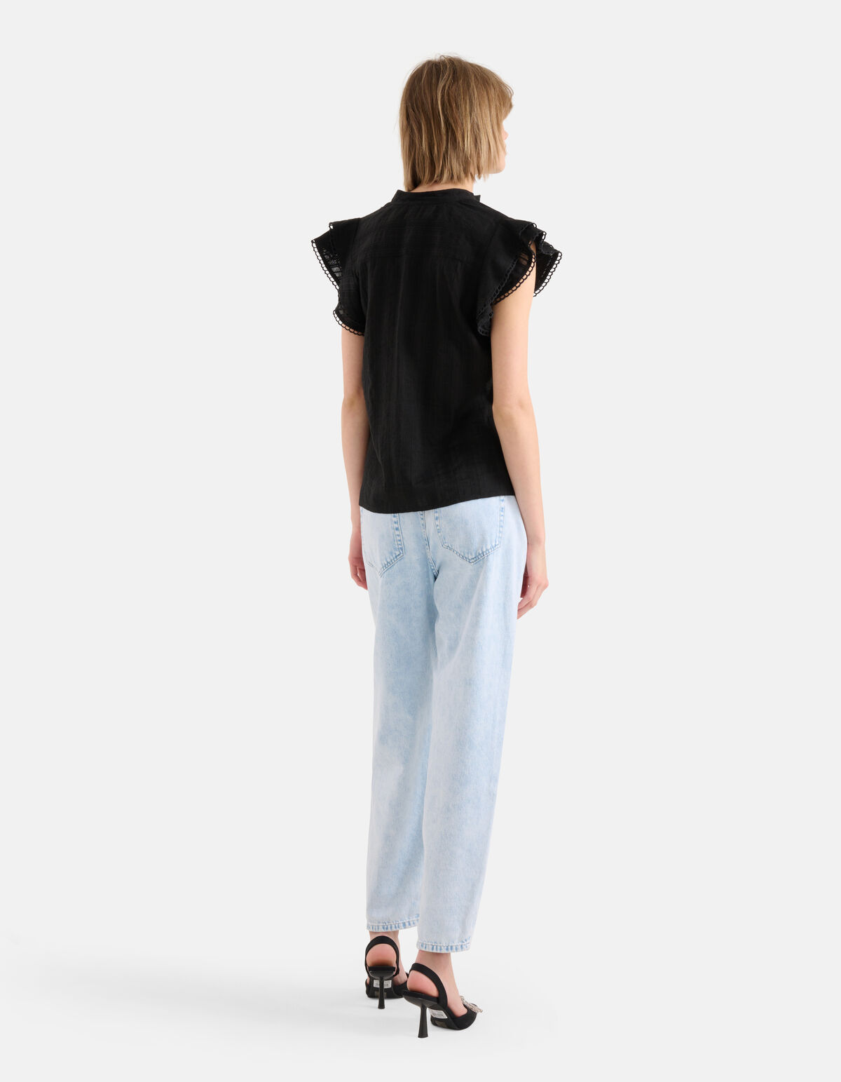 Geborduurde Top Zwart SHOEBY WOMEN