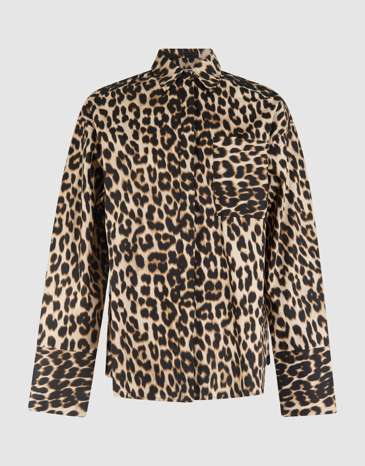 Leopard Poplin Blouse Bruin SHOEBY WOMEN
