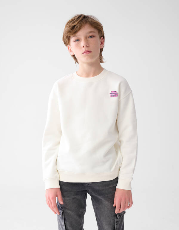 Tekstprint Sweater Gebroken Wit SHOEBY BOYS