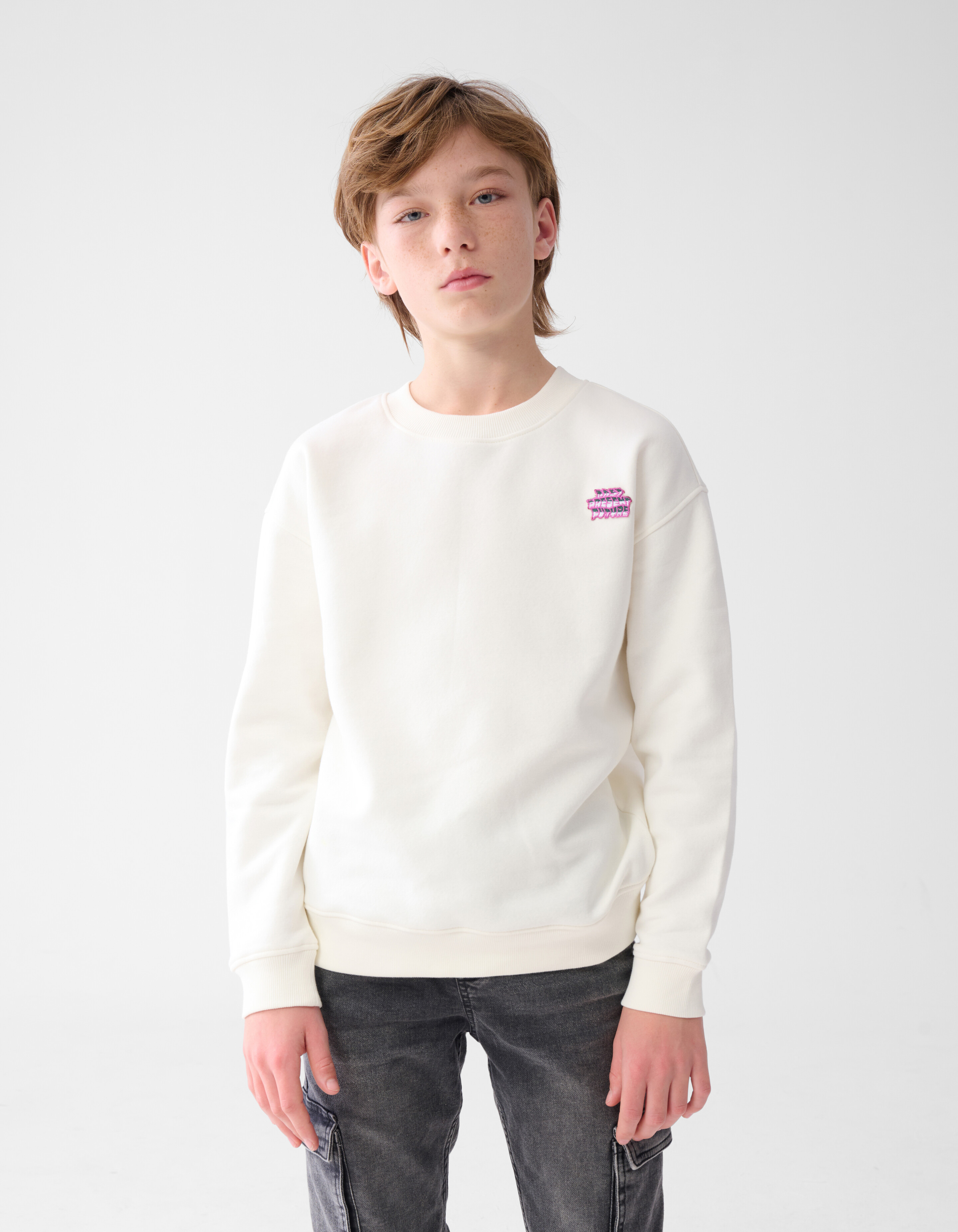Tekstprint Sweater Gebroken Wit SHOEBY BOYS