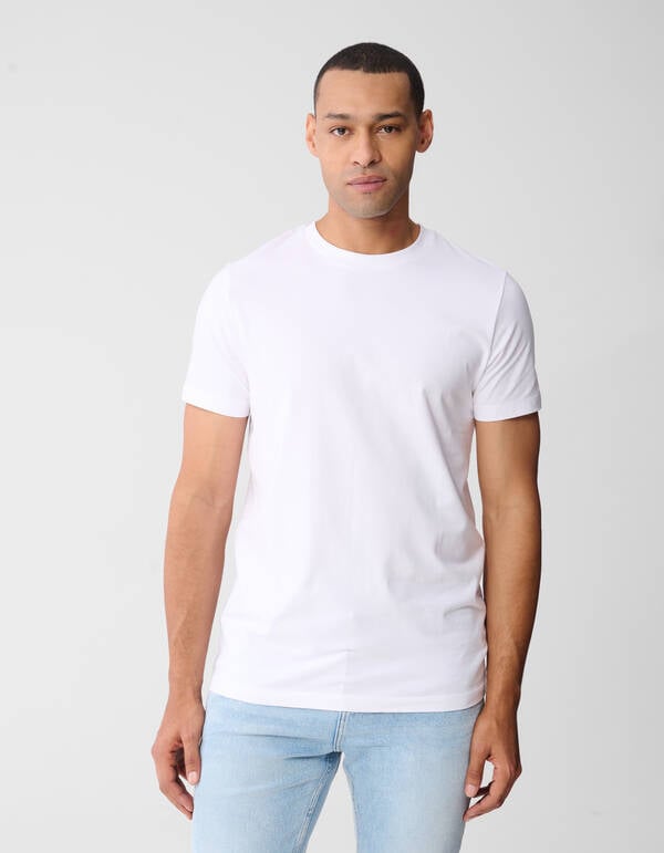 Basis T-shirt Wit SHOEBY MEN