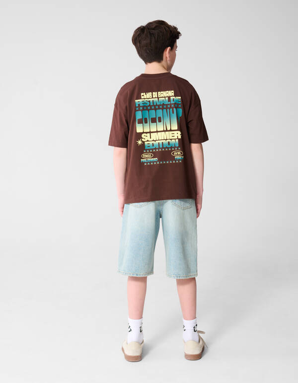 Coconut Artwork T-shirt Bruin SHOEBY BOYS