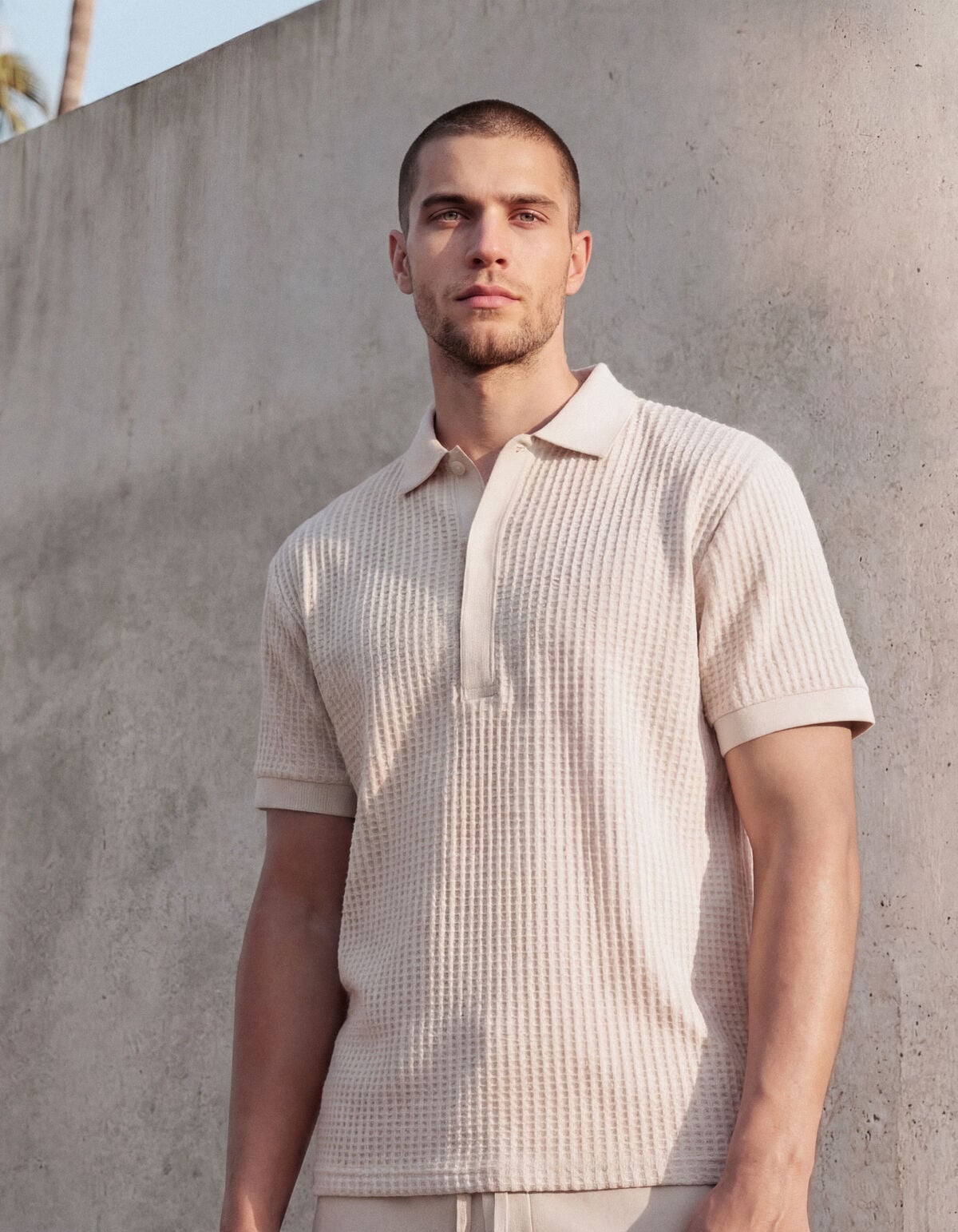 Heavy Waffle Polo Zand SHOEBY MEN