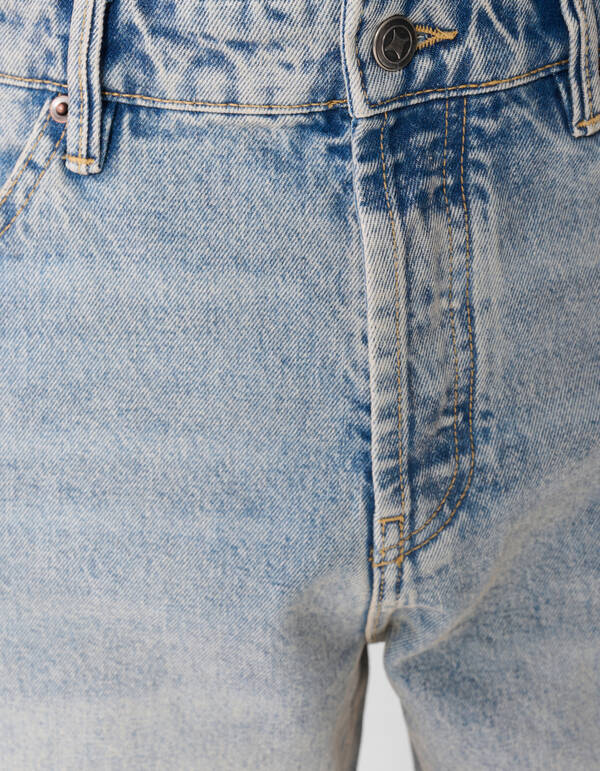 Baggy Fit Jeans Washed Blauw/Grijs L32 SHOEBY MEN