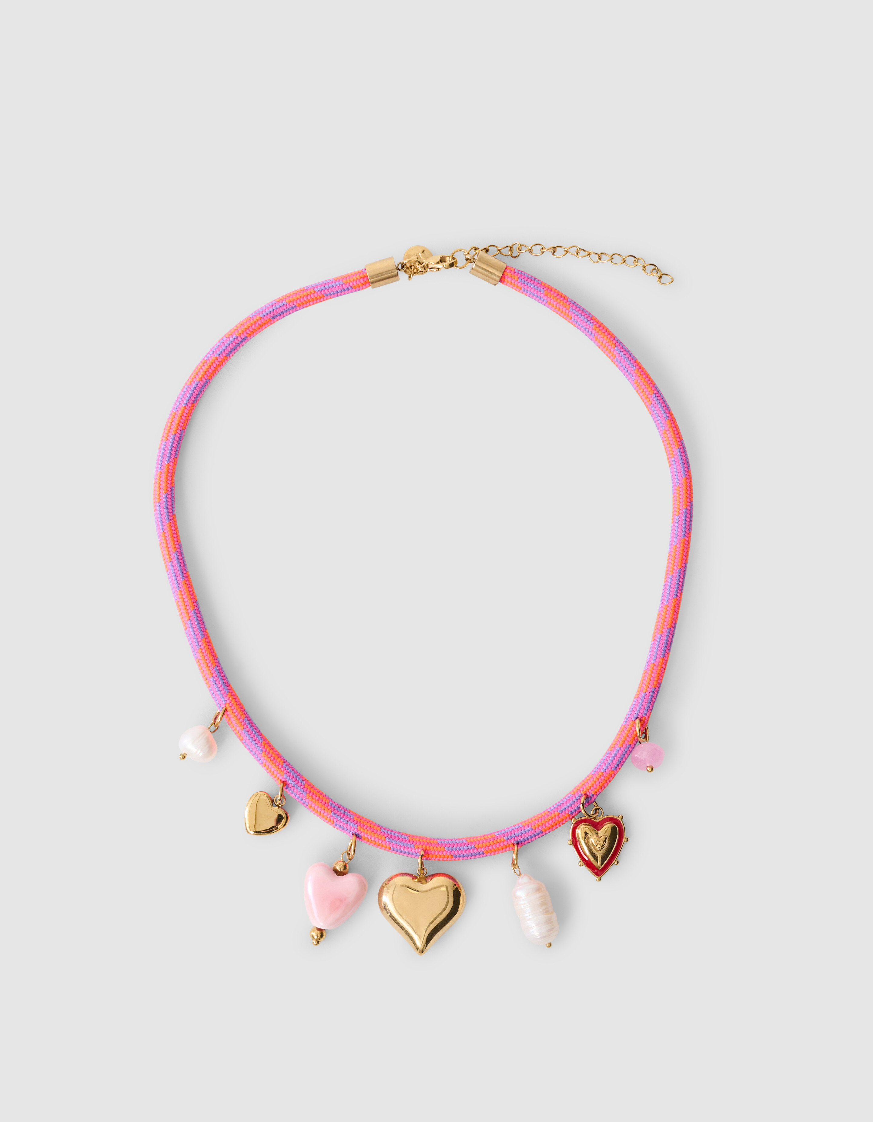 Heart Bedel Ketting Roze SHOEBY ACCESSOIRES